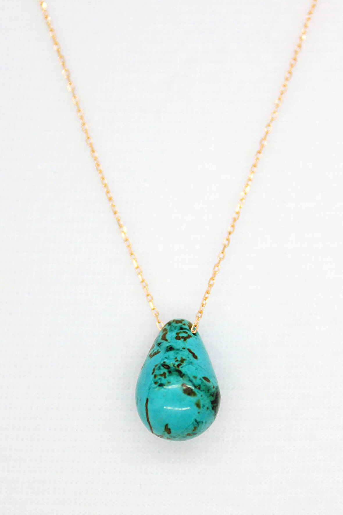 925 Ayar Drop Turkuaz Rose Gümüş Kolye (TGK0051)