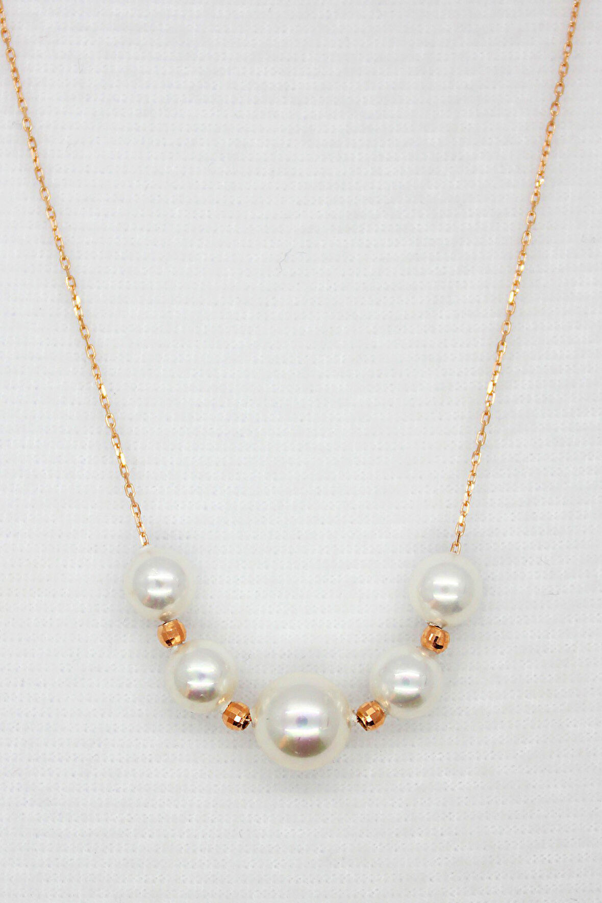 925 Ayar Mayorca İncili Rose Gümüş Kolye (TGK0079)