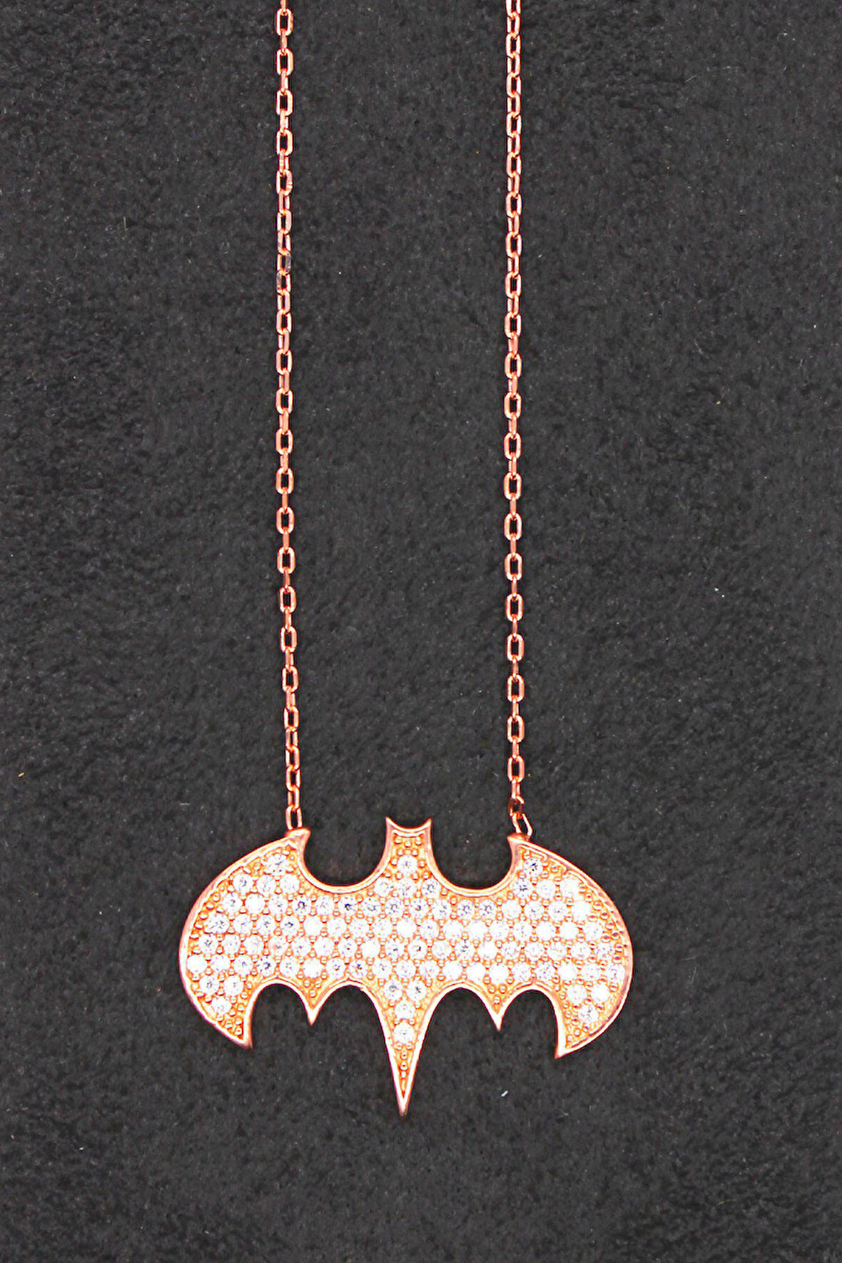 925 Ayar Yarasa Rose Gümüş Kolye (TGK0090)