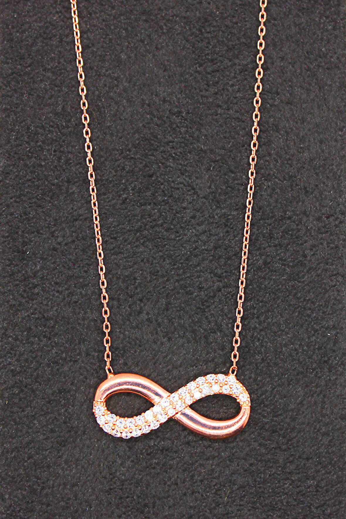 925 Ayar Sonsuzluk Rose Gümüş Kolye (TGK0099)