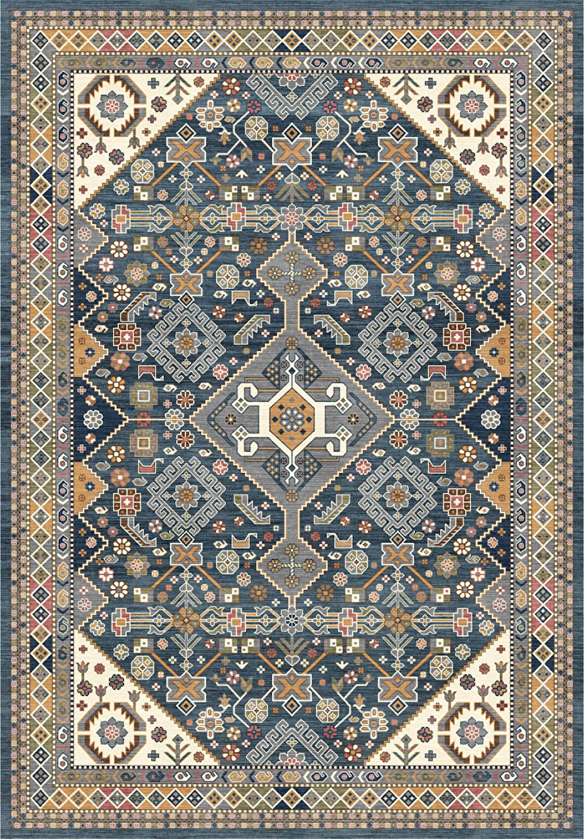 Türkmen Gloria Klasik Td1873 Halı Kilim Kaymaz Taban Yıkanabilir Salon Mutfak Kesme Yolluk