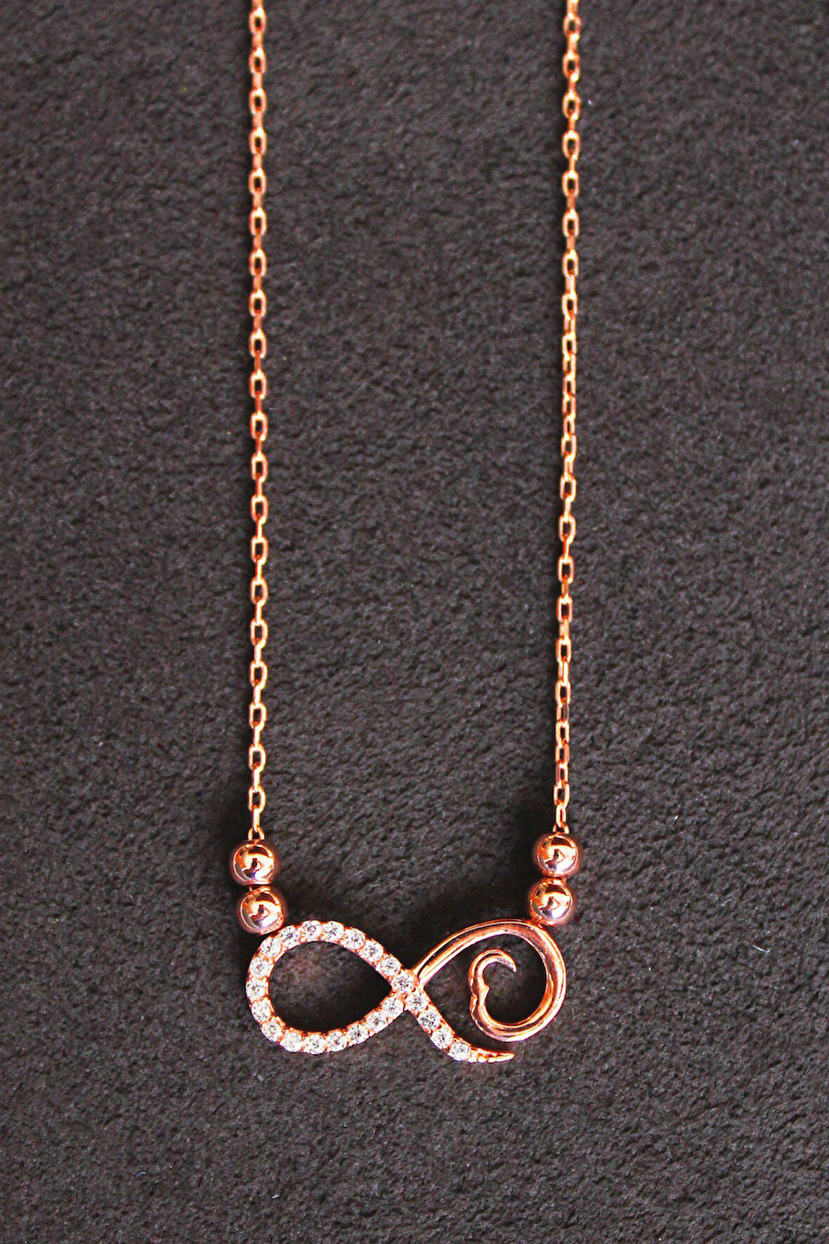 925 Ayar Sonsuzluk Rose Gümüş Kolye (TGK0135)