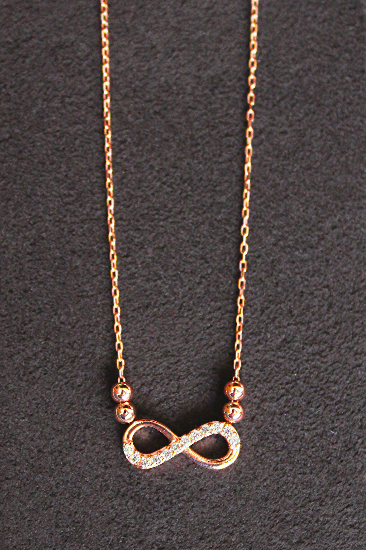 925 Ayar Sonsuzluk Rose Gümüş Kolye (TGK0136)