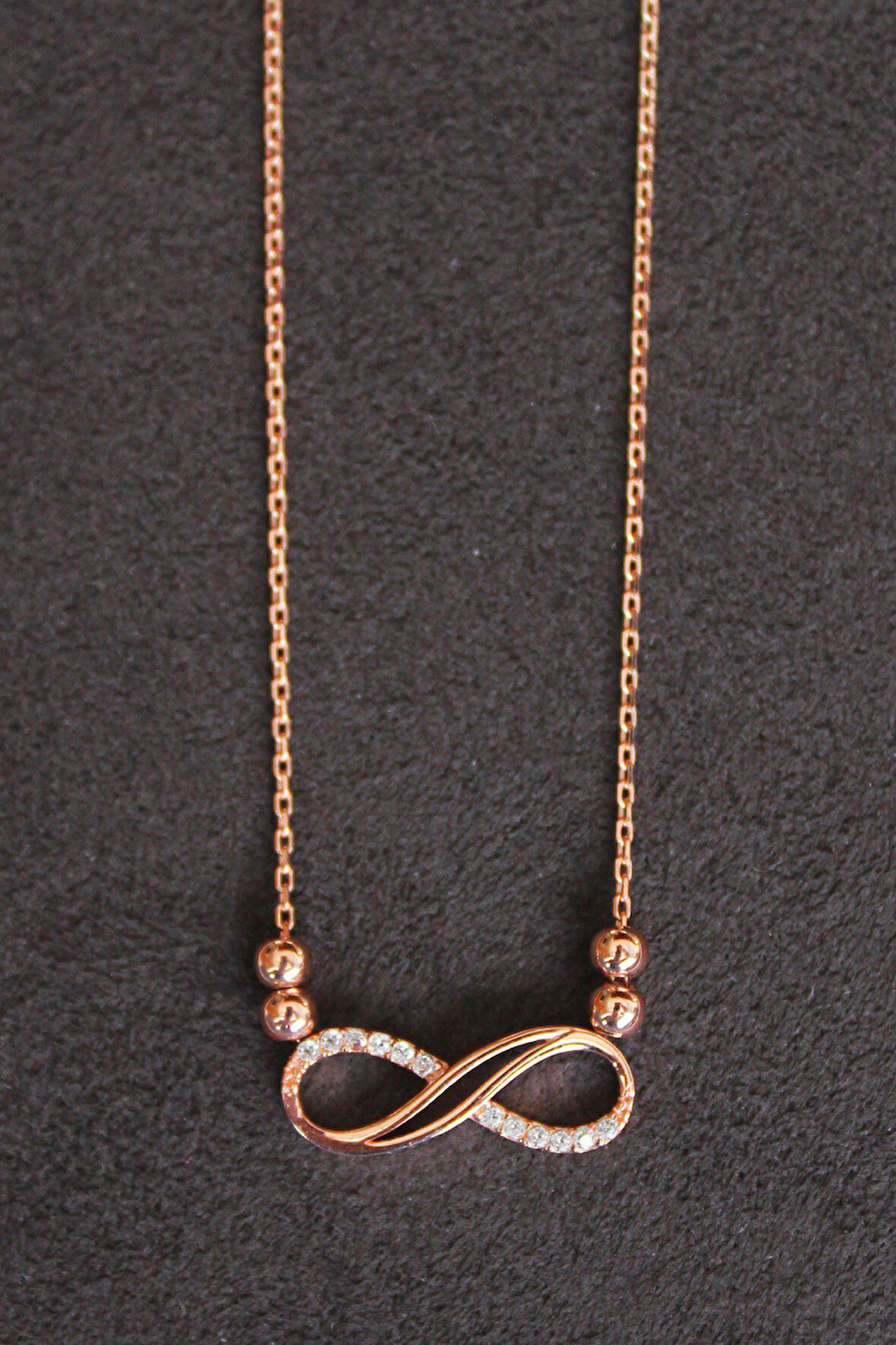 925 Ayar Sonsuzluk Rose Gümüş Kolye (TGK0151)