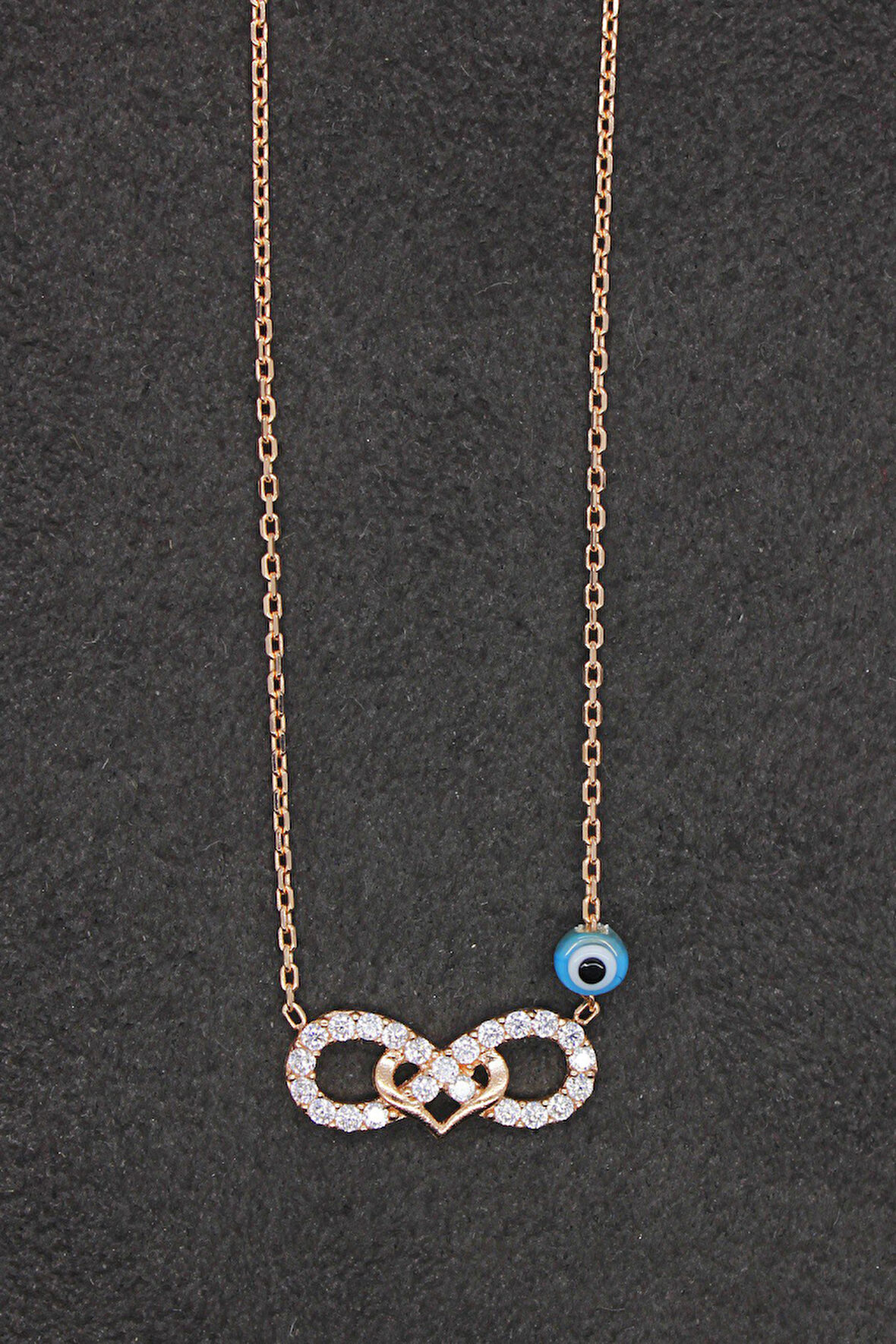 925 Ayar Sonsuzluk Rose Gümüş Kolye (TGK0174)