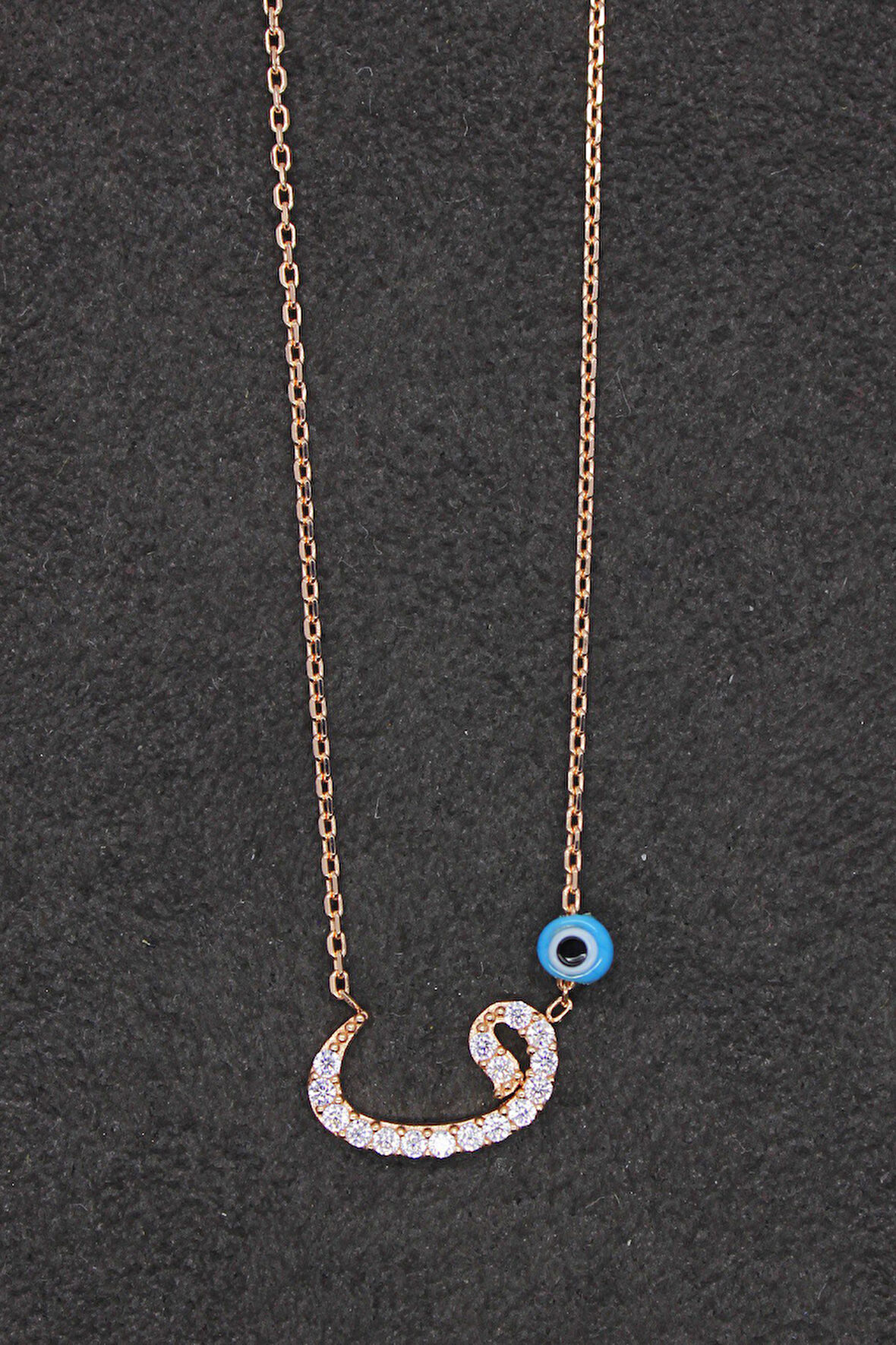 925 Ayar Vav Rose Gümüş Kolye (TGK0182)