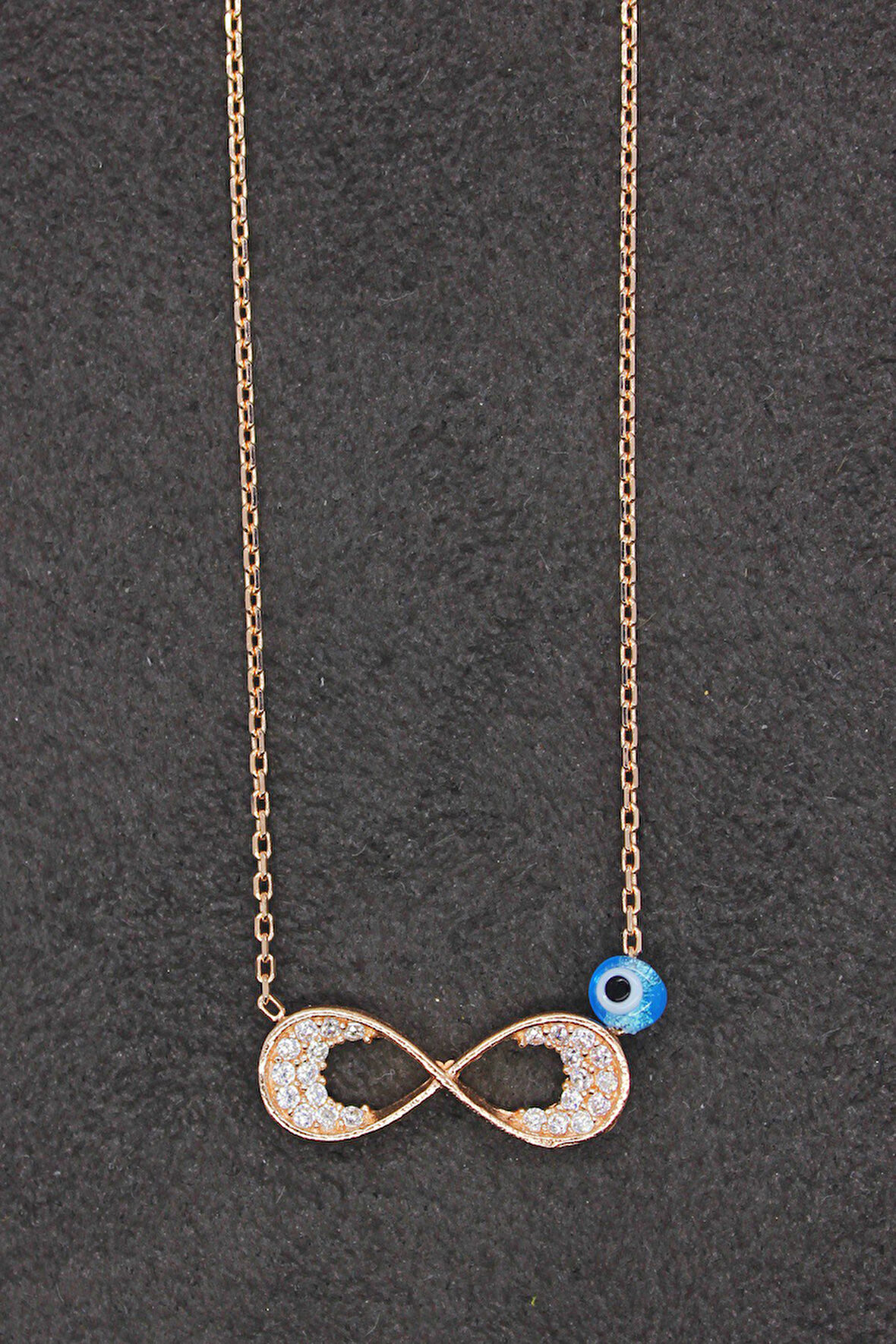 925 Ayar Sonsuzluk Rose Gümüş Kolye (TGK0185)