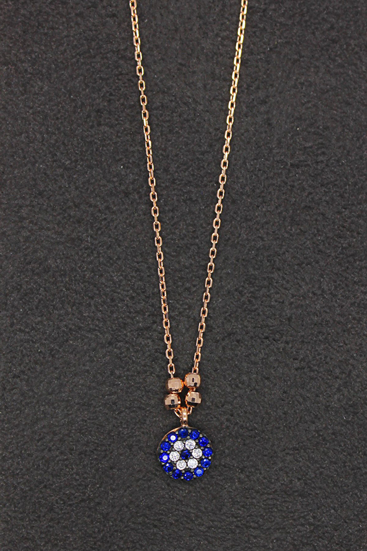 925 Ayar Nazar Rose Gümüş Kolye (TGK0196)