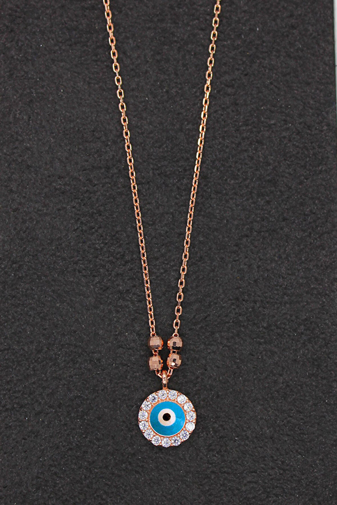 925 Ayar Nazar Rose Gümüş Kolye (TGK0197)