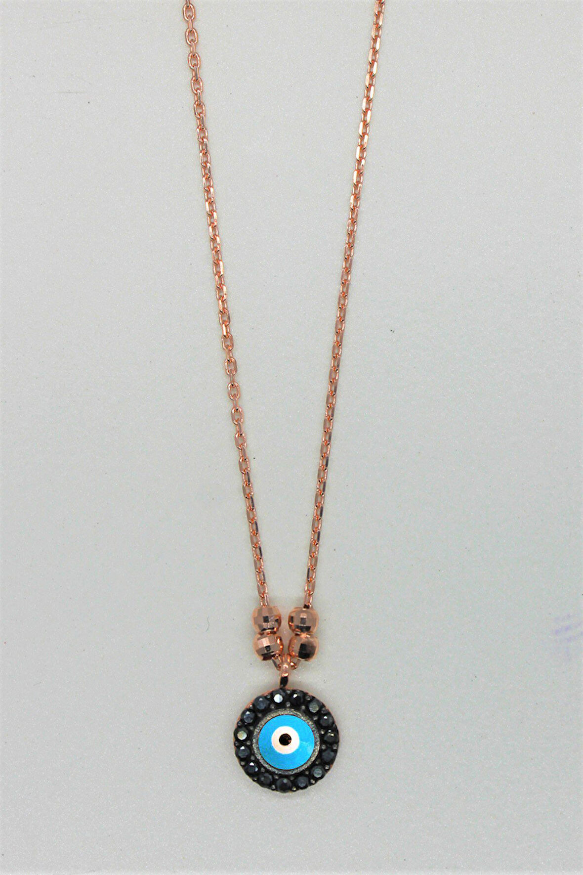 925 Ayar Nazar Rose Gümüş Kolye (TGK0199)