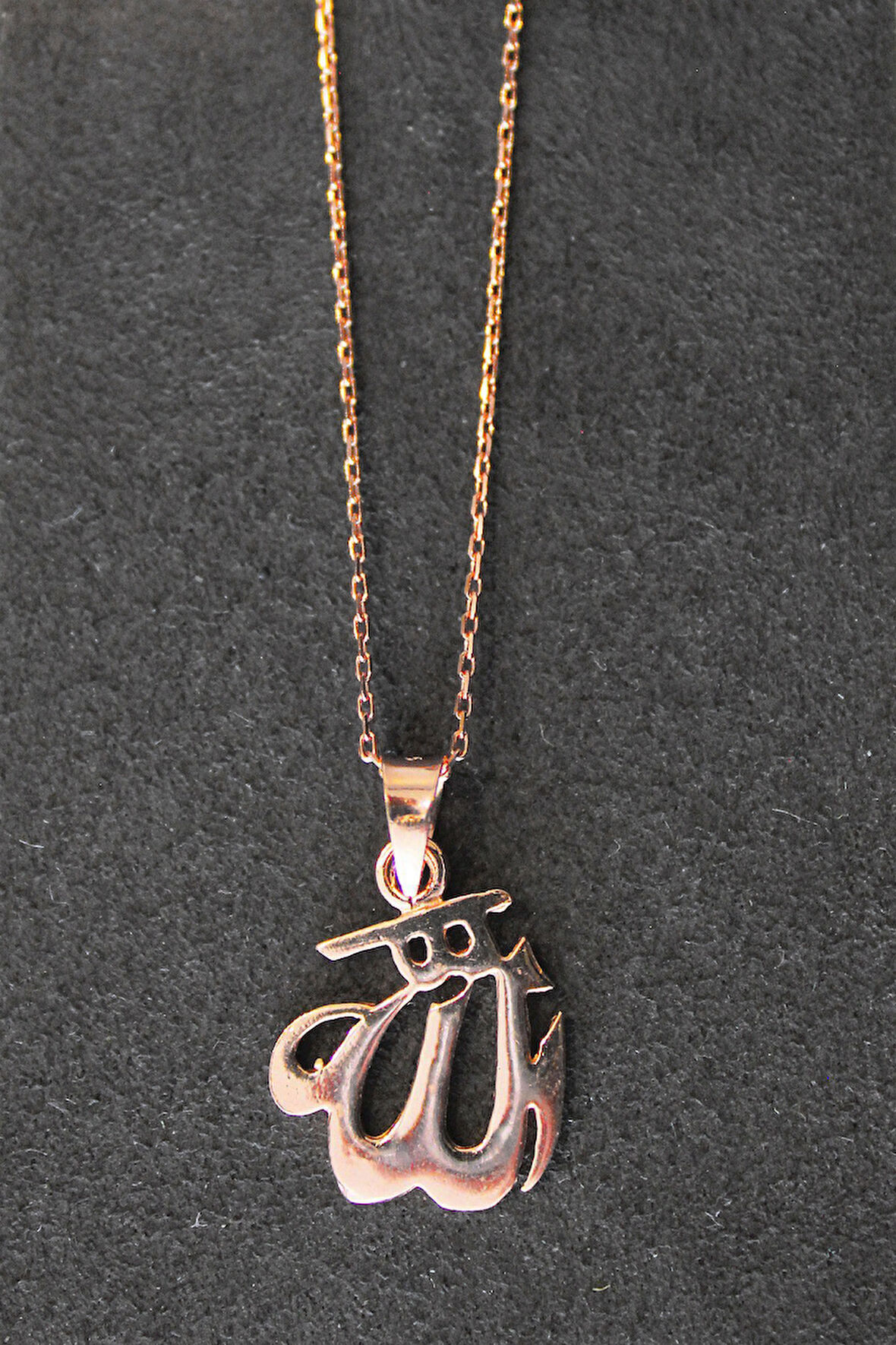 925 Ayar Allah Yazılı Rose Gümüş Kolye (TGK0319)