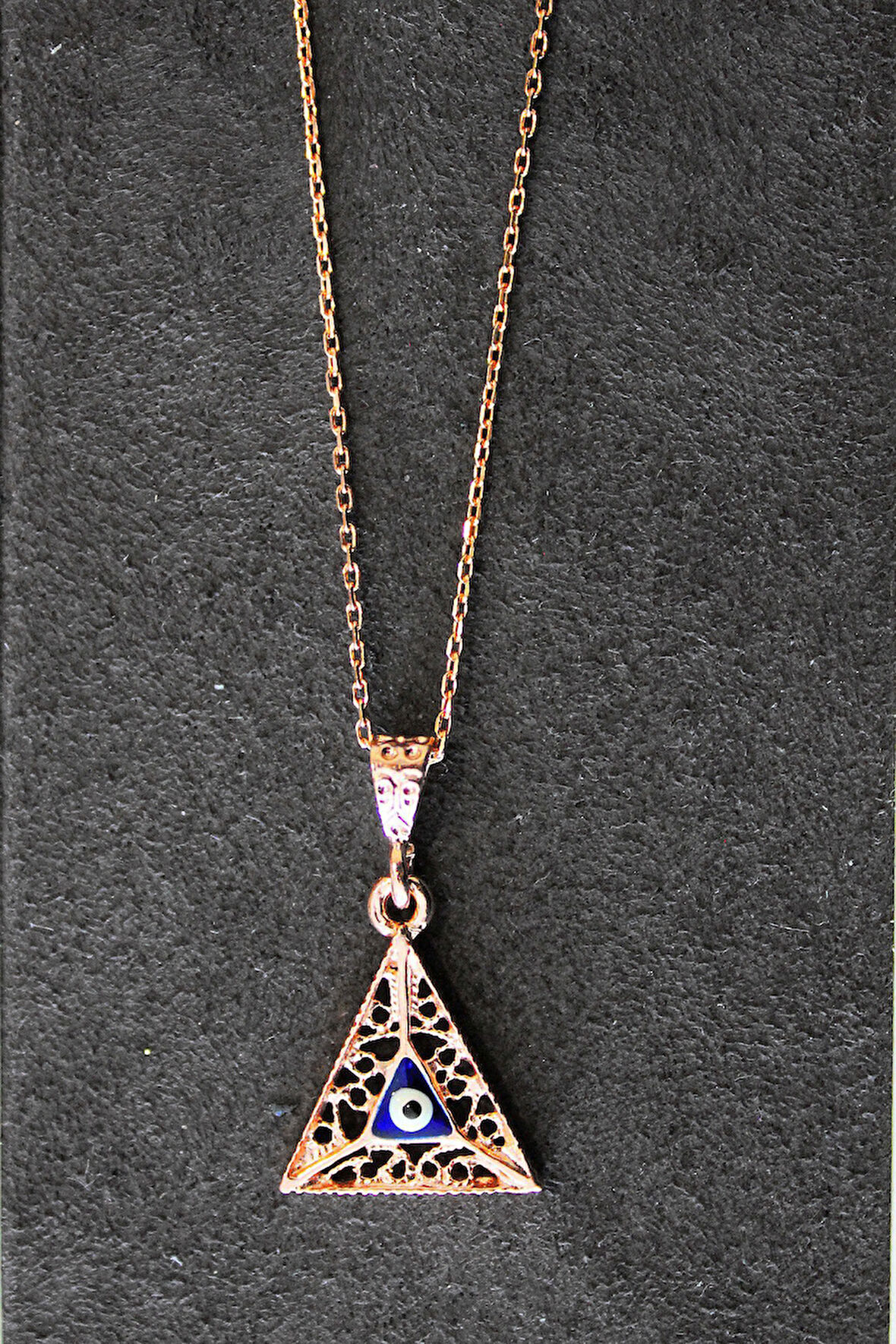 925 Ayar Nazarlı Rose Gümüş Kolye (TGK0326)