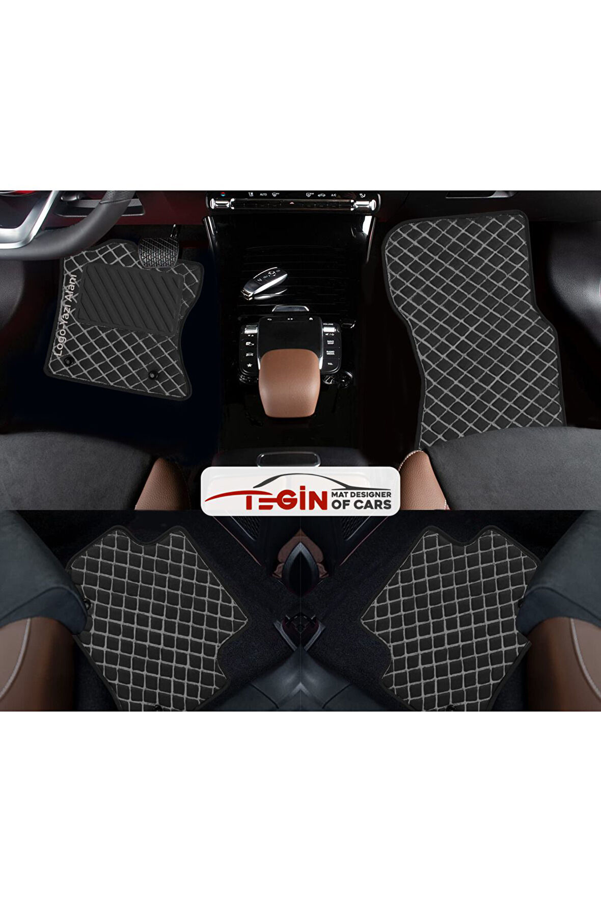 Audi A3 2012+ Sedan Prime Siyah Beyaz Deri Siyah Kenar Paspas