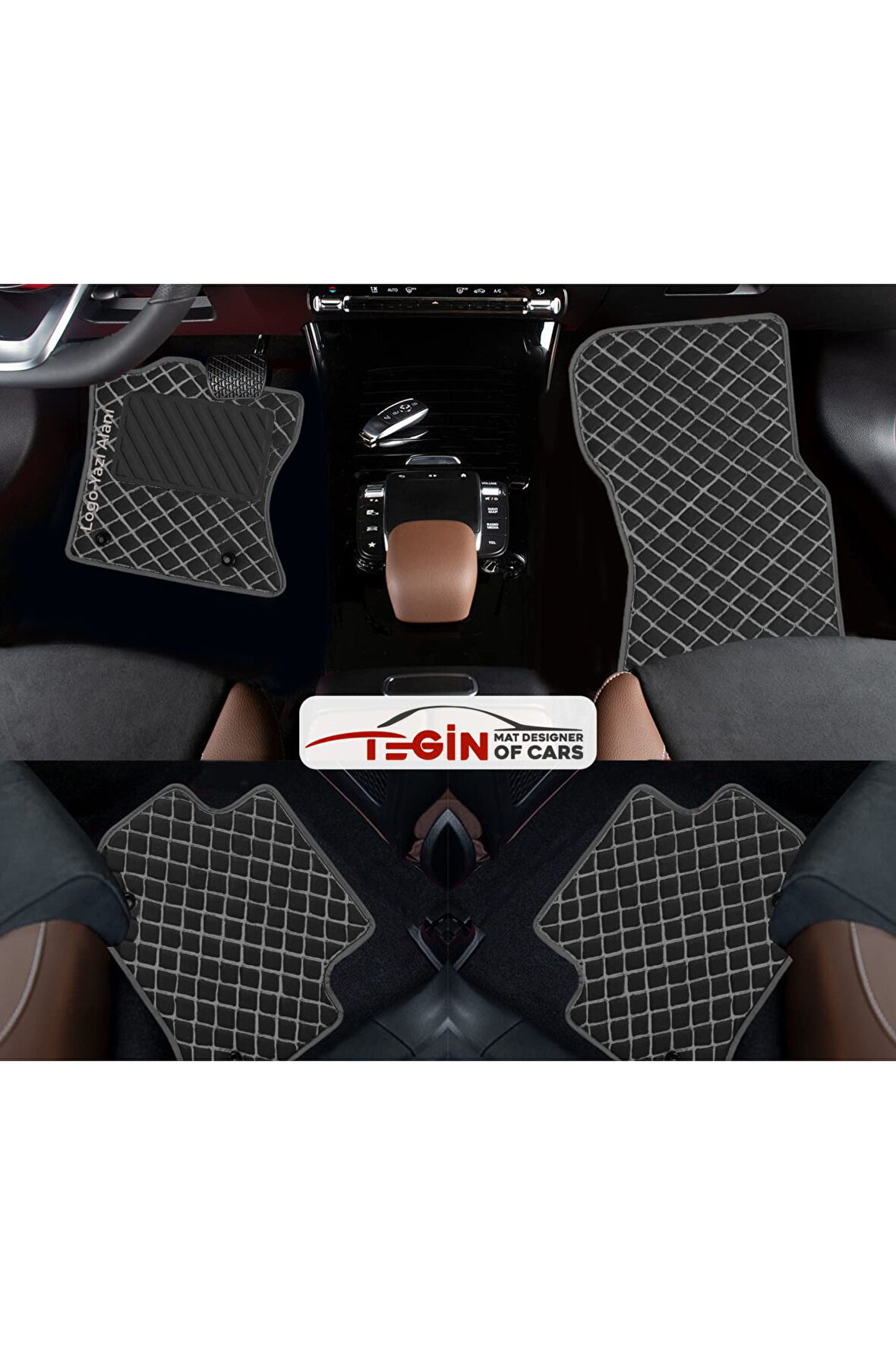 Alfa Romeo Giulietta 2015+ Prime Siyah Beyaz Deri Gri Kenar Paspas
