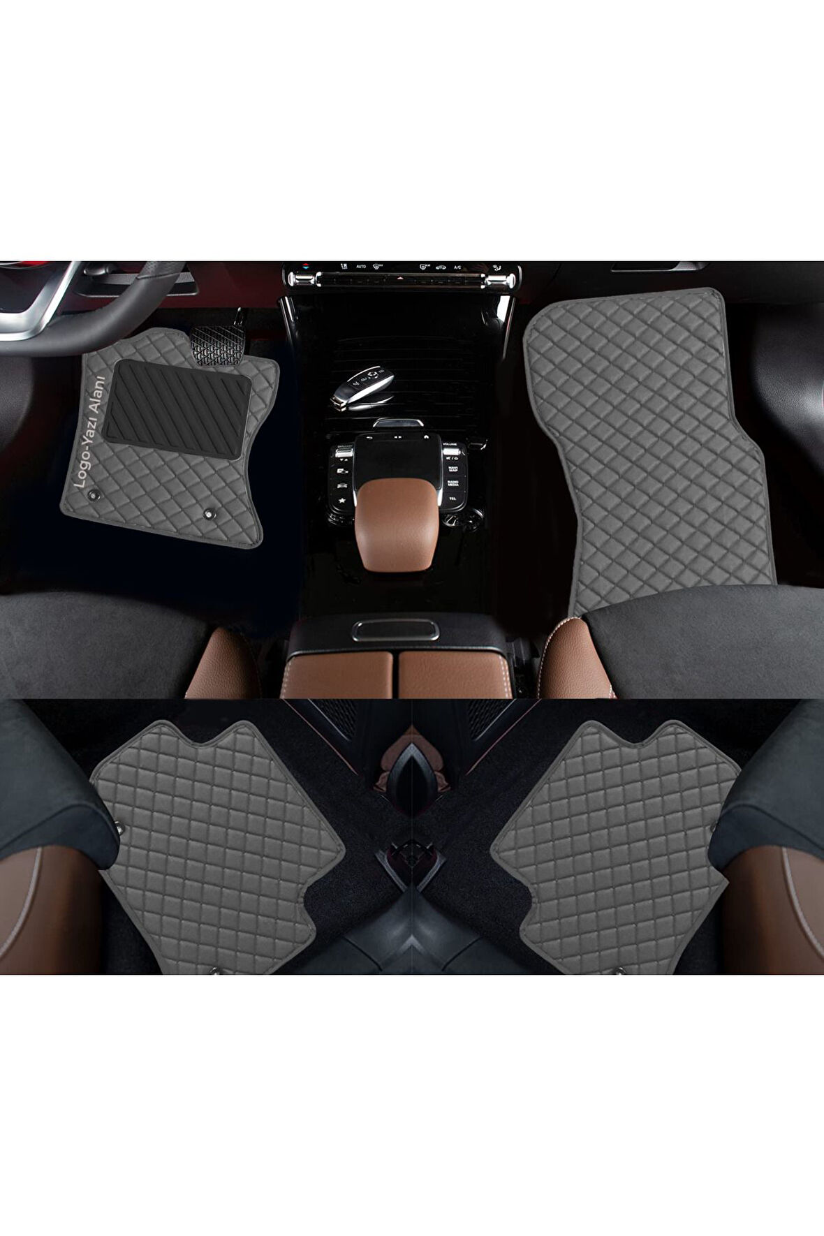 Mitsubishi Outlander 2007-2012 Uyumlu Prime Gri Deri Gri Kenar Paspas Paspas