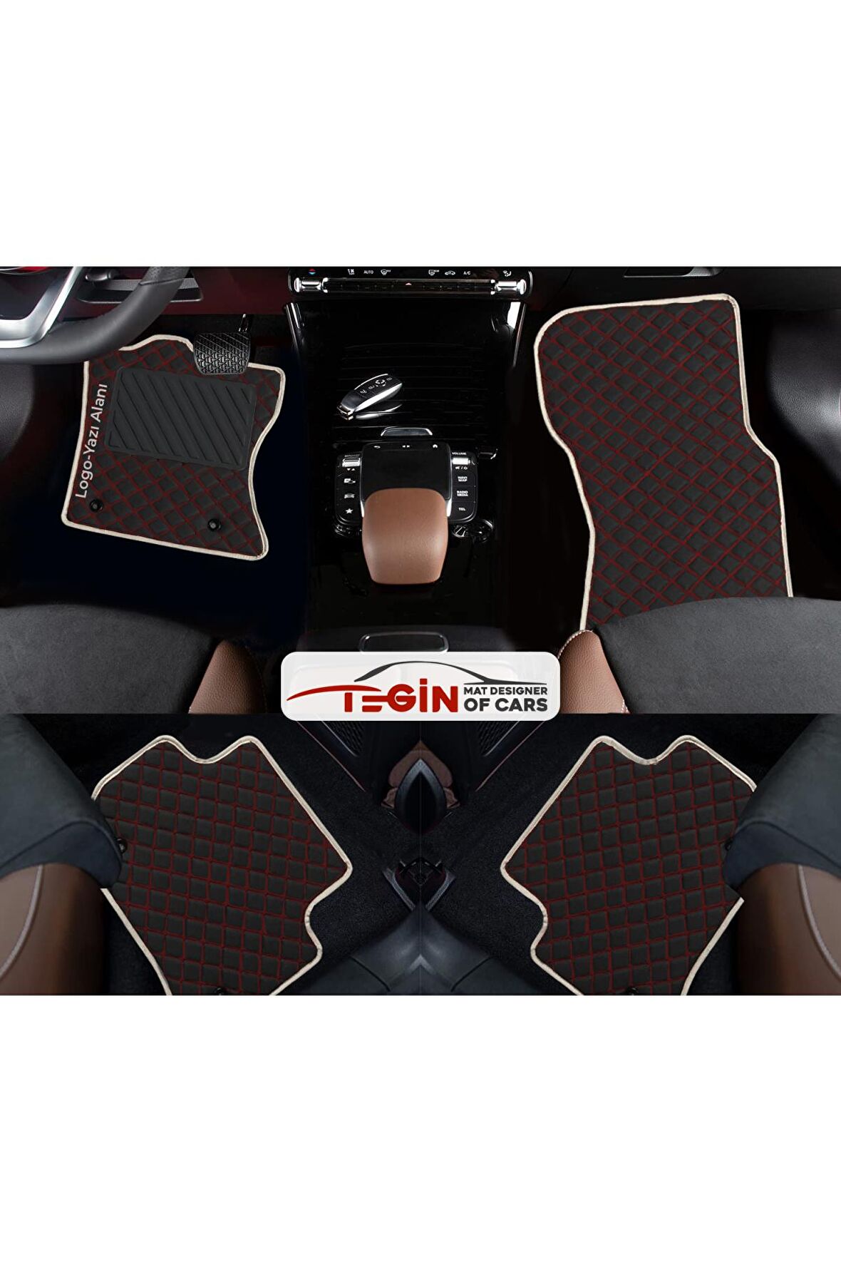 Seat Toledo 5p 2004-2009 Prime Siyah Kırmızı Deri Beyaz Kenar Paspas