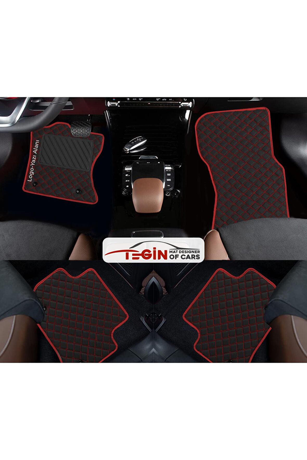 Mitsubishi Colt 2004-2009 Prime Siyah Kırmızı Deri Kırmızı Kenar Paspas