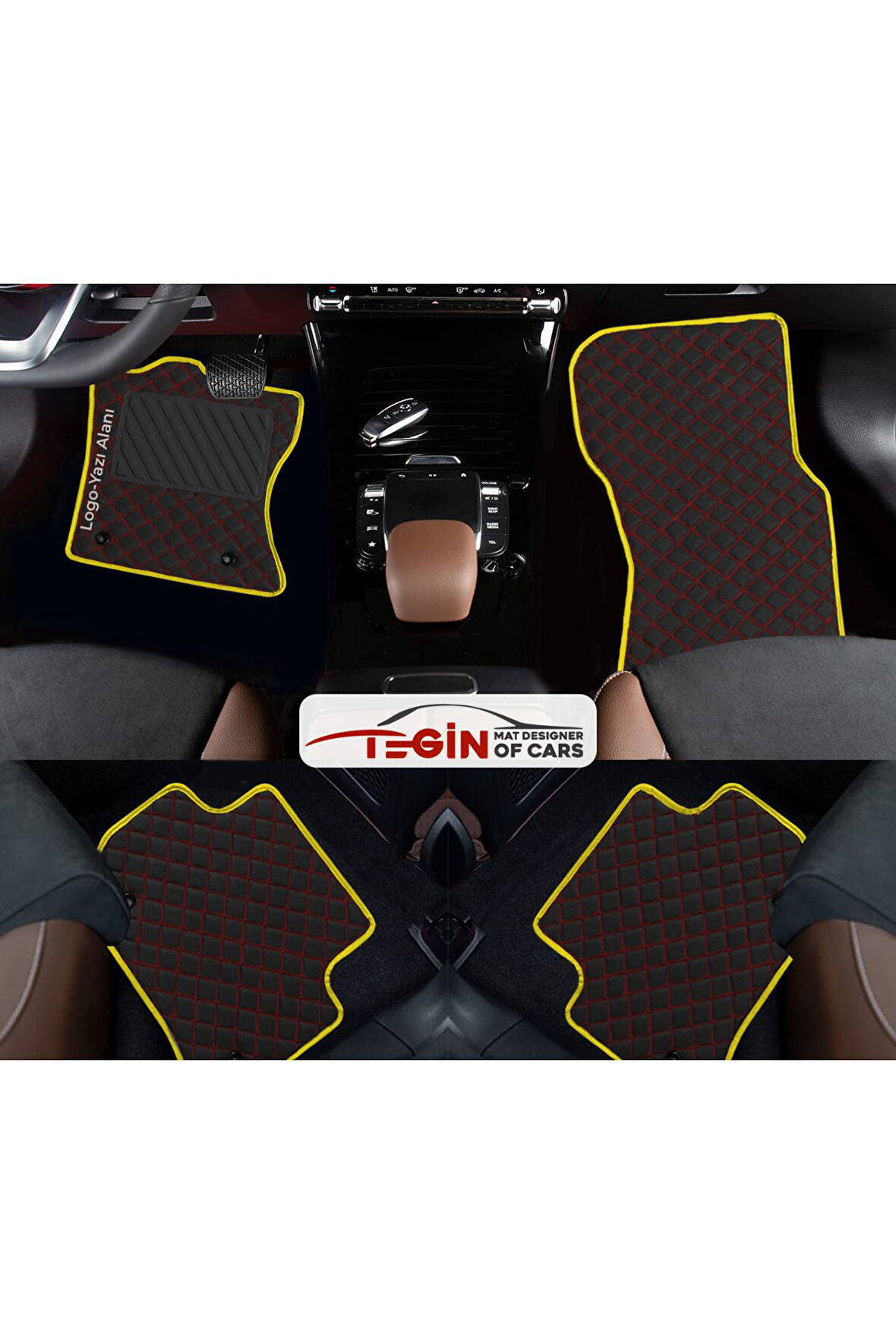 Chevrolet Lacetti 2004-2011 Prime Siyah Kırmızı Deri Sarı Kenar Paspas