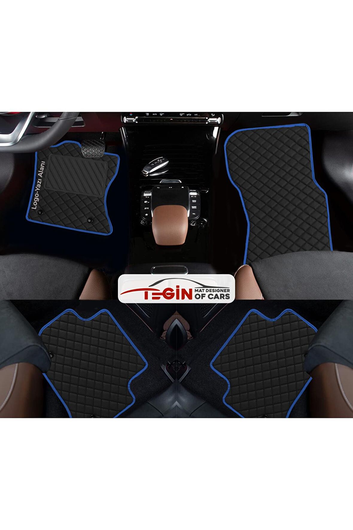 Opel Astra G 1998-2004. Prime Siyah Deri Mavi Kenar Paspas