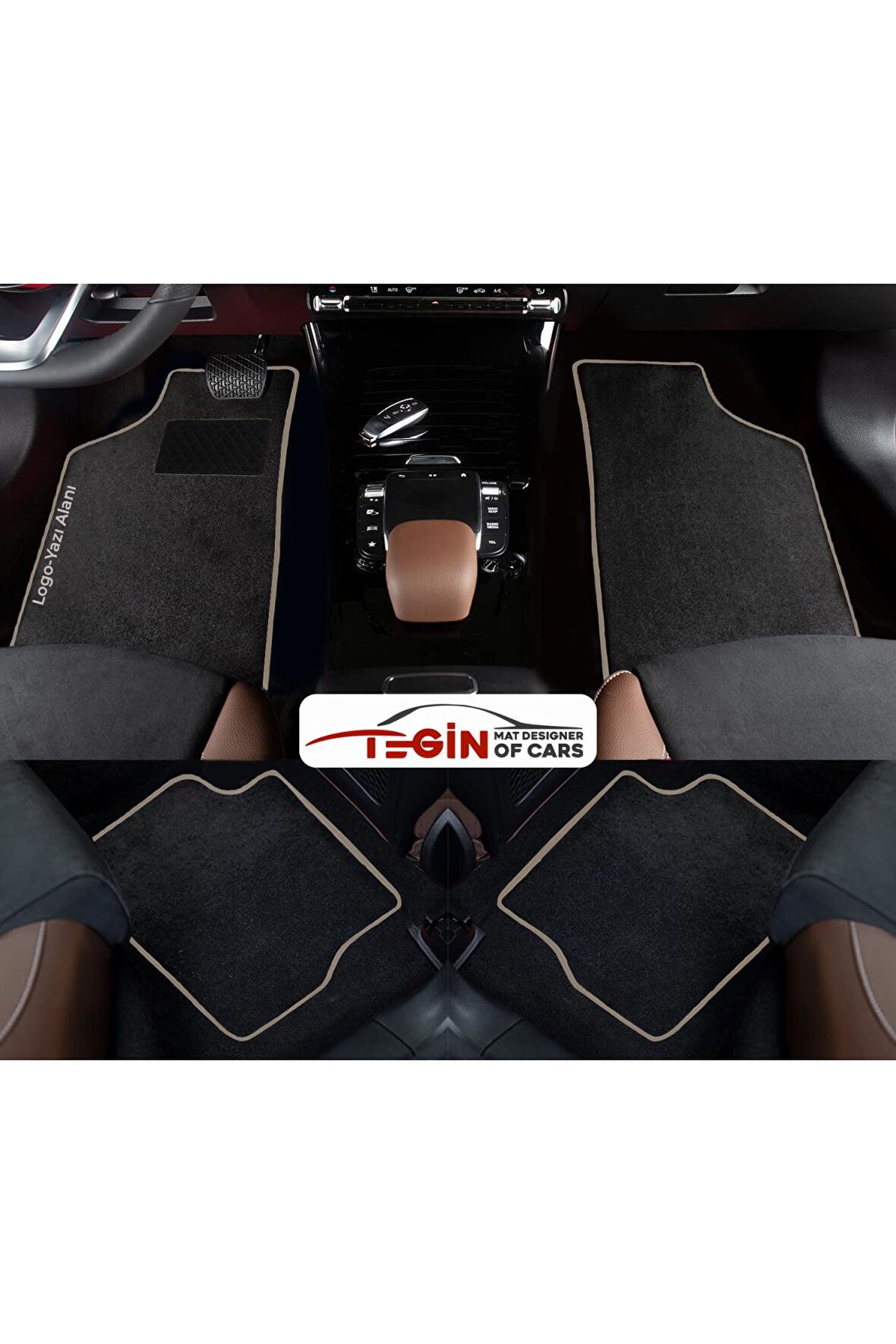 Jaguar Xj8 X358 2007-2009 Prime Siyah Halı Bej Kenar Halı Paspas