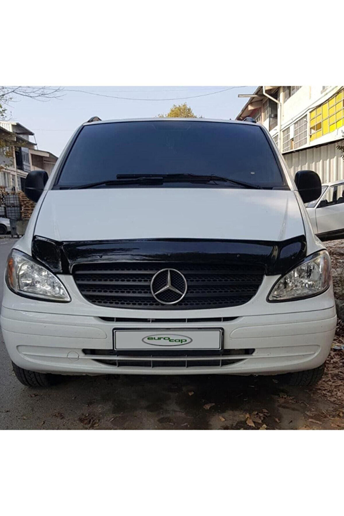 Mercedes Vito W639 Ön Kaput Koruma Rüzgarlığı 3mm Akrilik (abs) Parlak Siyah Deflektör 04-10