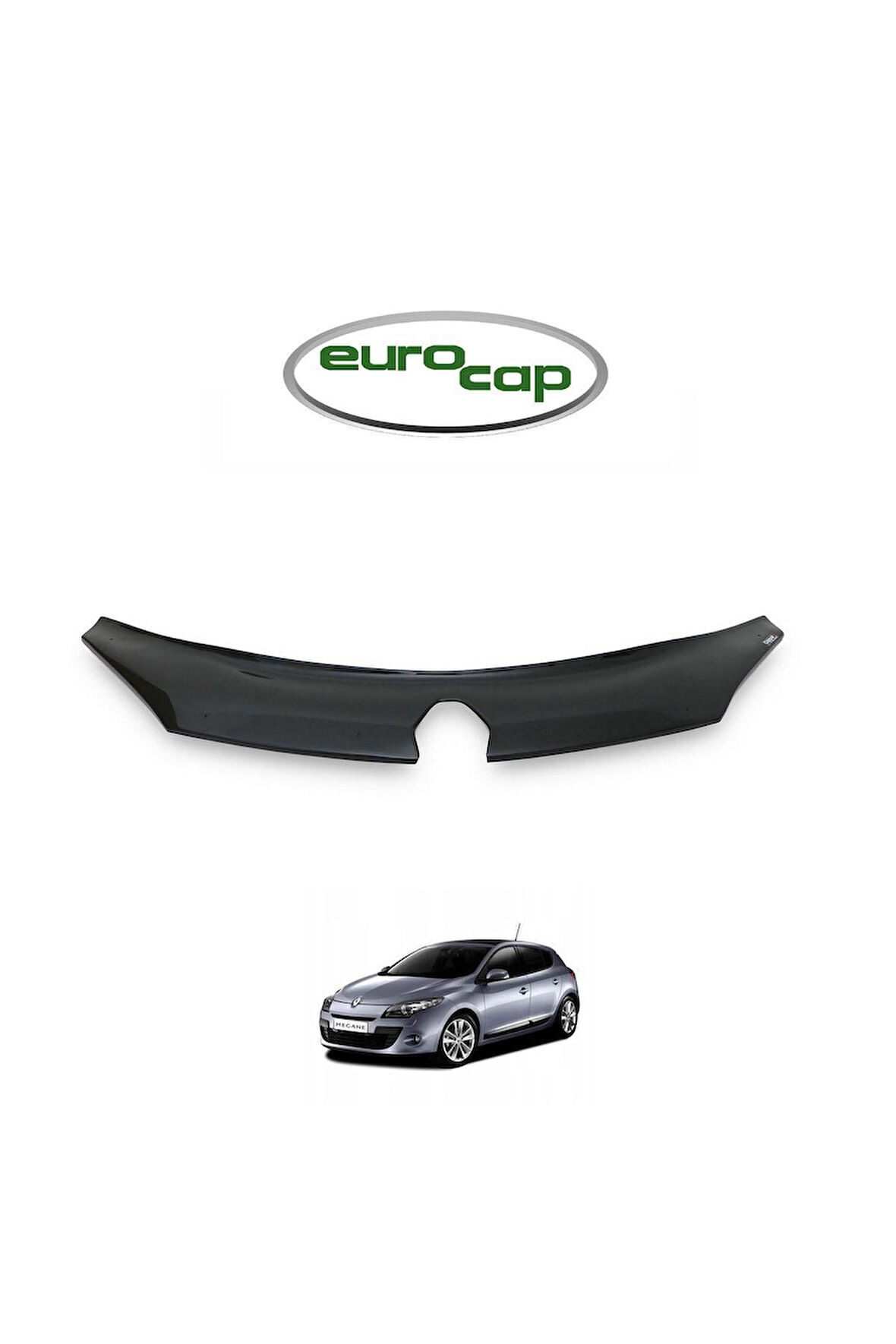 Renault Megane 3 Ön Kaput Koruma Rüzgarlığı 3mm Akrilik(ABS)Parlak Siyah Deflektör 2009-2016Uyumlu