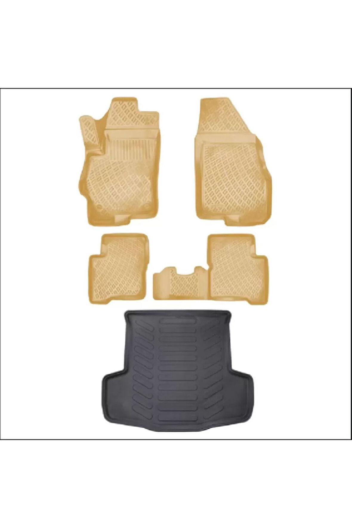 AUDİ A3 Sedan Bej 3D Havuzlu Paspas + Bagaj Havuzu 2020 Sonrası