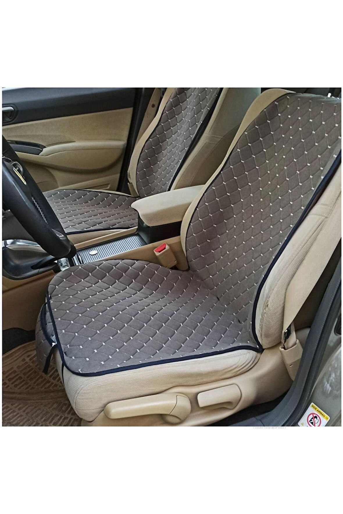 Araba Koltuk Minderi Kumaş Üçlü Koltuk Minderi Terletmez Ergonomik Siyah Mavi