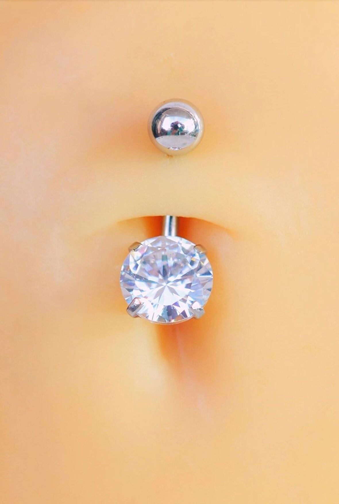 Çelik Tektaş Göbek Piercing Gümüş Renk