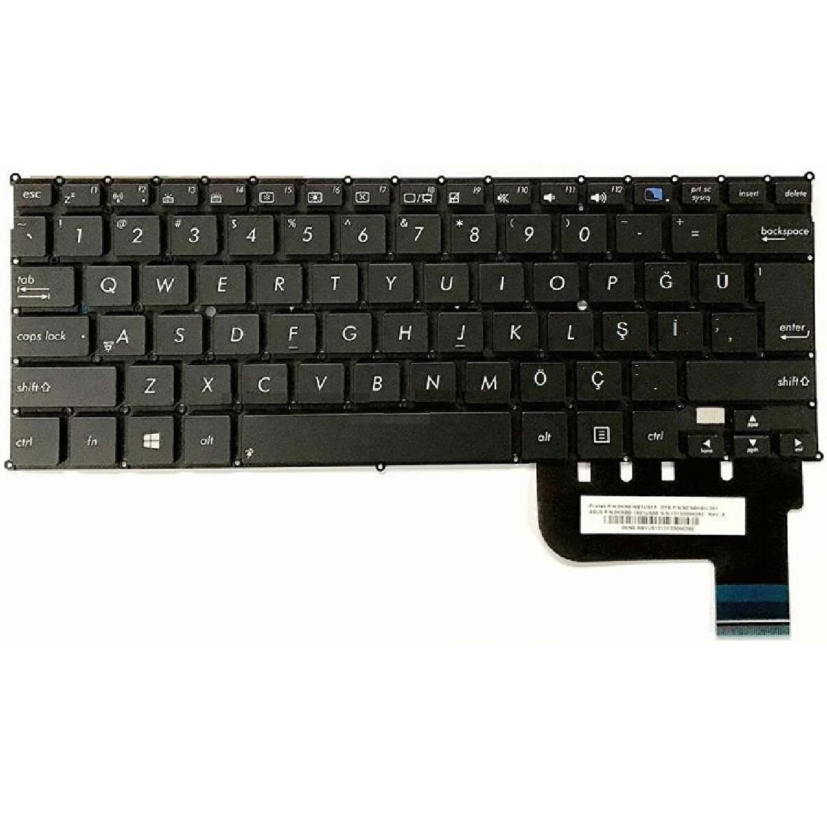 Asus 9Z.N8KBU.301, 9Z.N8KBU.30T Uyumlu Klavye Tuş Takımı Tuş Seti Siyah TR