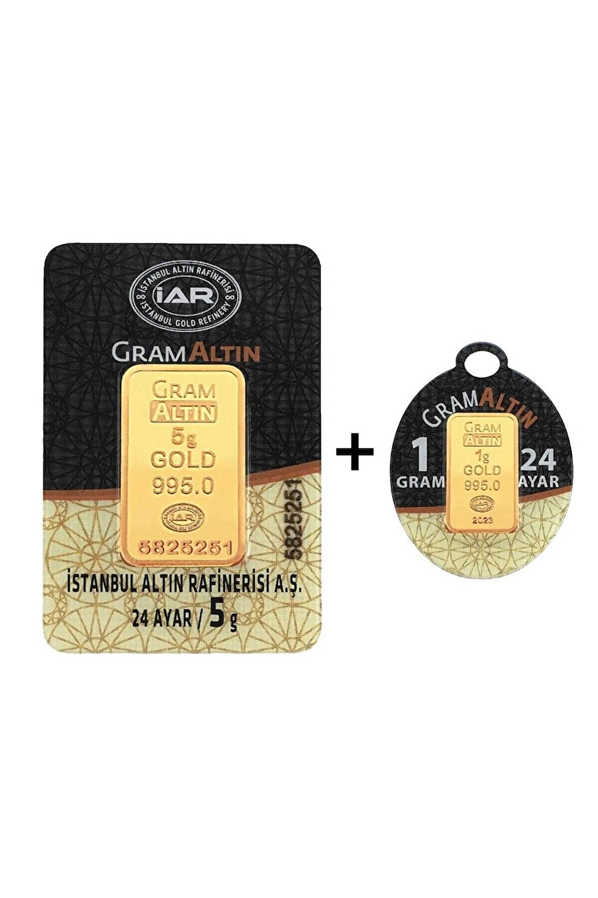 6 Gram (5+1) Külçe Gram Altın IAR 24 Ayar 