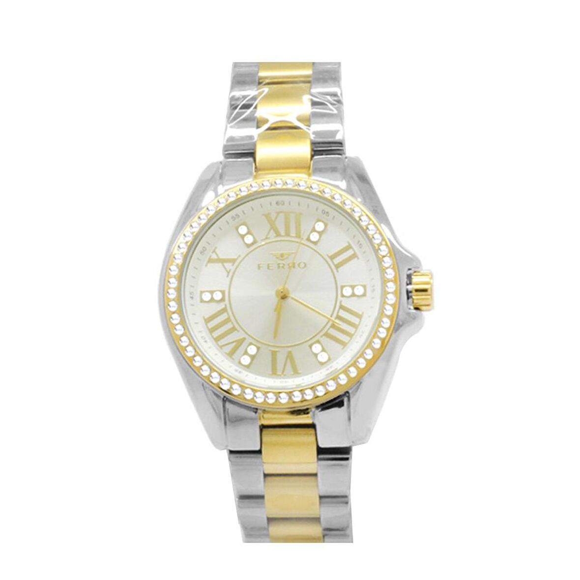 Ferro Gold-Gümüş Renk Çelik Kordonlu Kadın Kol Saati TH-F51336A-D
