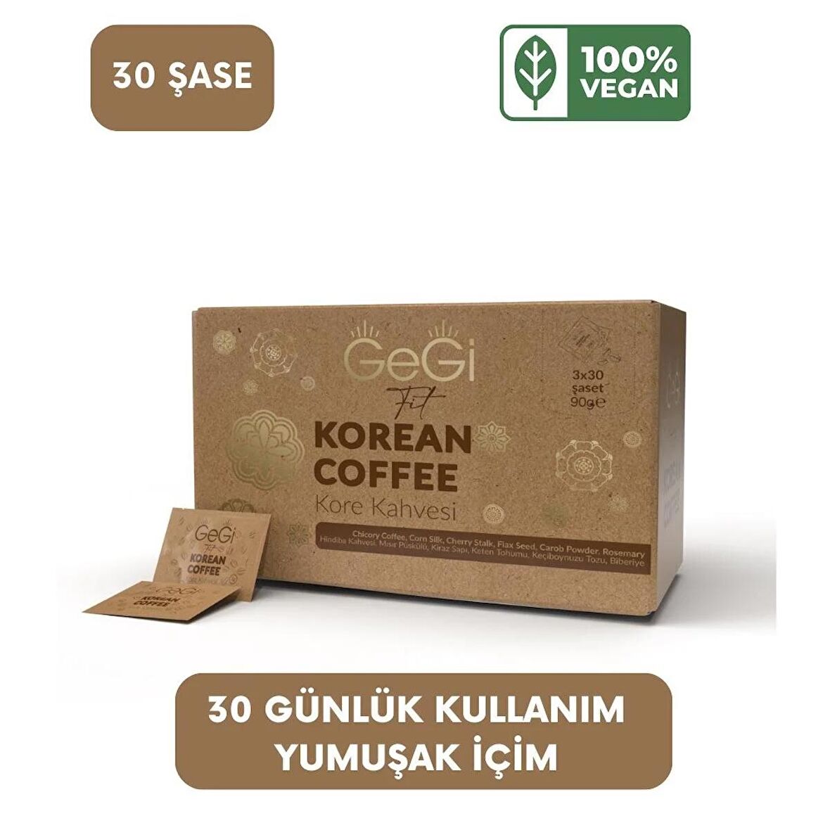 Zayıflama, Kilo Vermeye Yardımcı Kore Hindiba Diyet Detoks Kahvesi 1 Aylık Kullanım 30 Şase