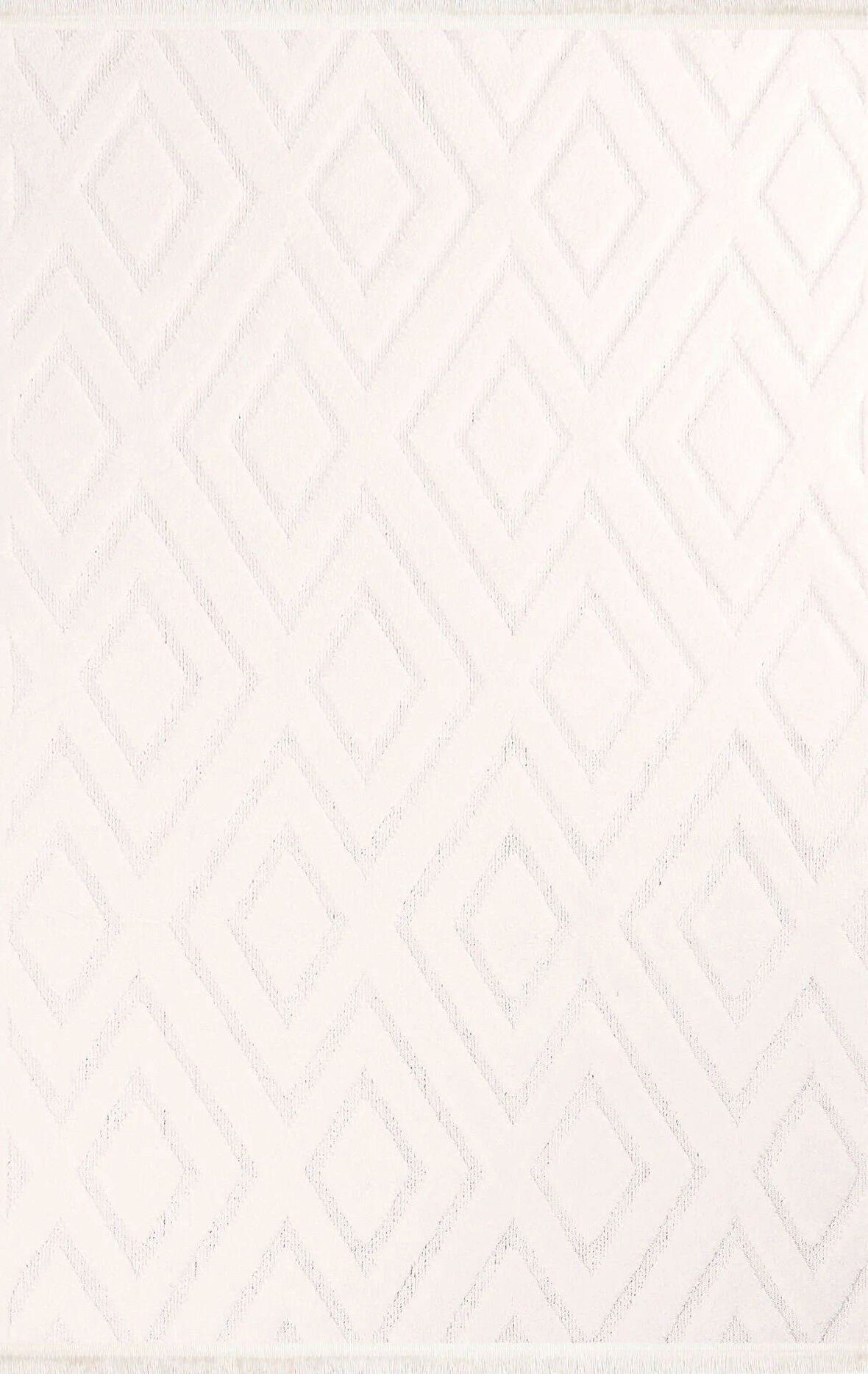 Nexus Halı Thalia 659 Beyaz Modern Çizgili Saçaklı Halı