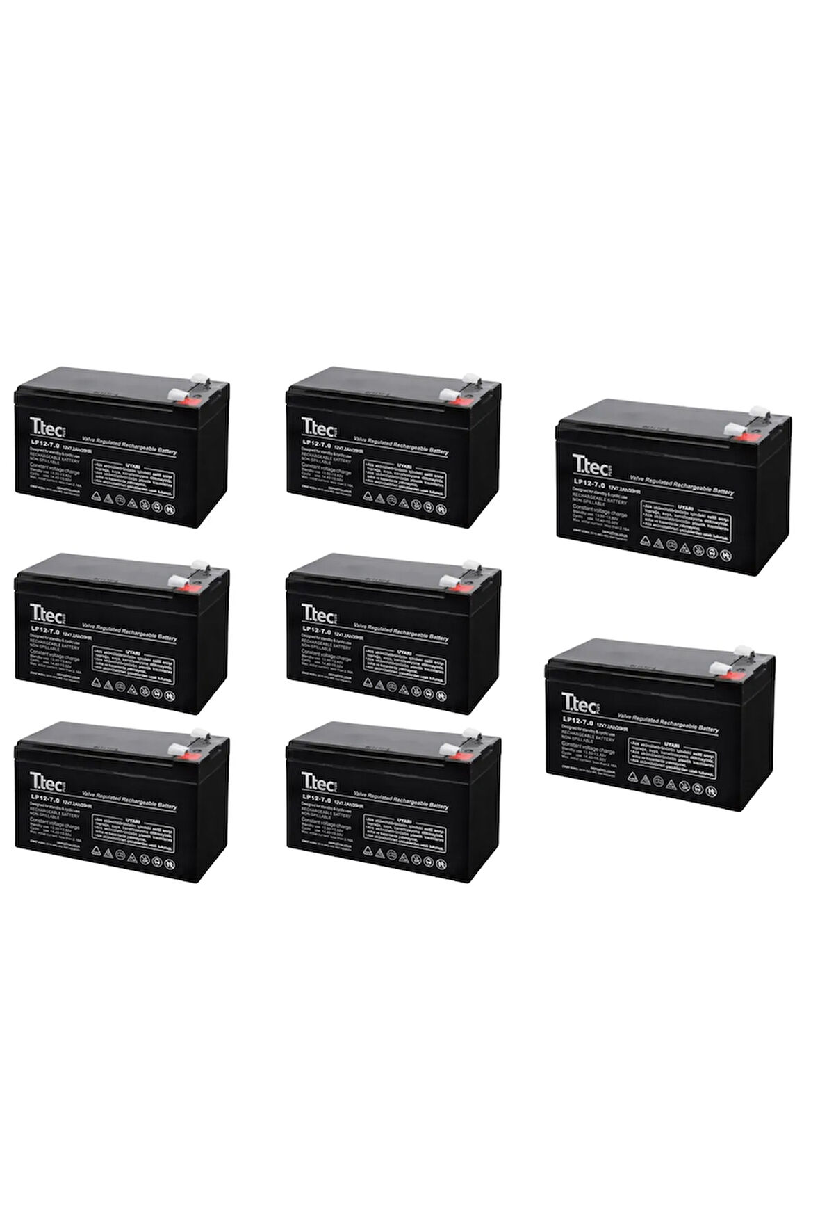 12V 7AH Kuru Akü (150*65*90MM) - 7 Amper 12 Volt Akü.battery 8 ADET SET ÖZEL FİYAT