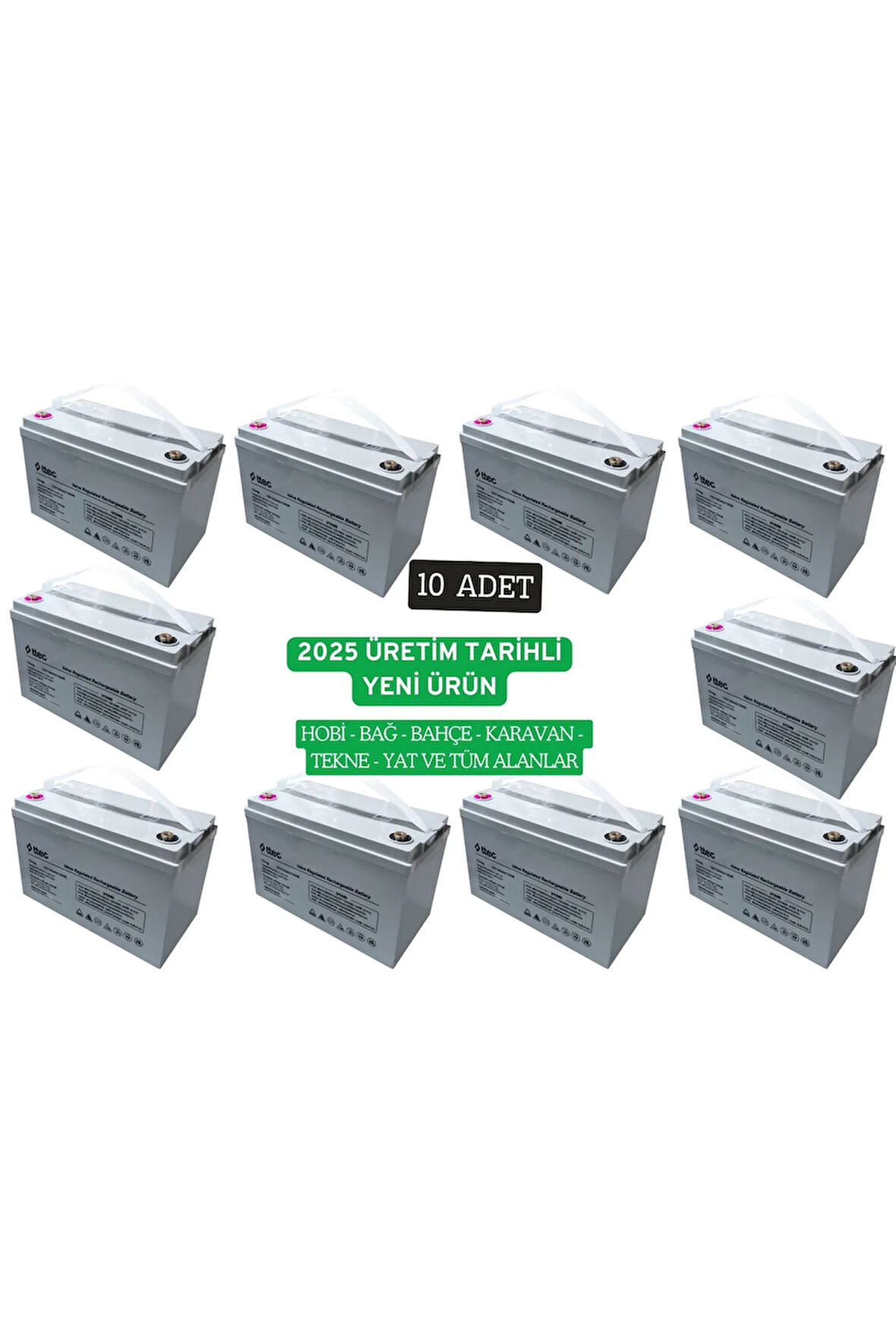 12V 100AH JEL AKÜ 10LU SET 2025 ÜRETİM