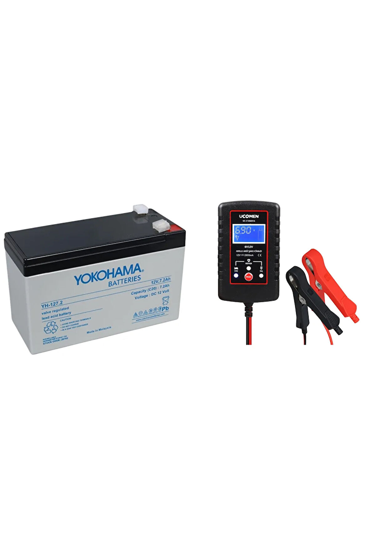12V 7.2 AMPER AKÜ 2025 ÜRETİM VE LCD EKRANLI 6V/12V AKÜ ŞARJ ALETİ