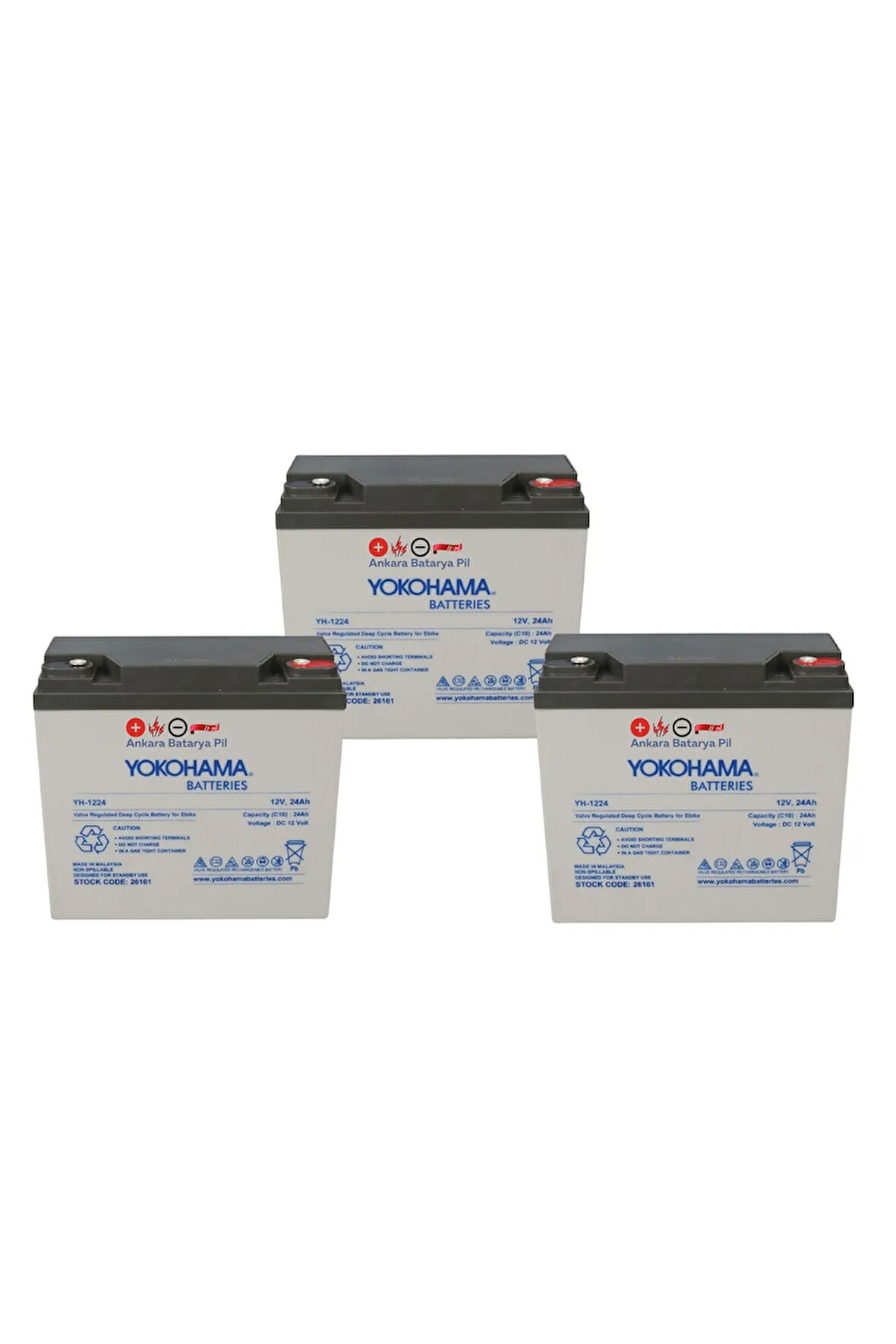 12V 24AH JEL AKÜ ELEKTRİKLİ BİSİKLET İÇİN 2025 ÜRETİM 3LÜ SET