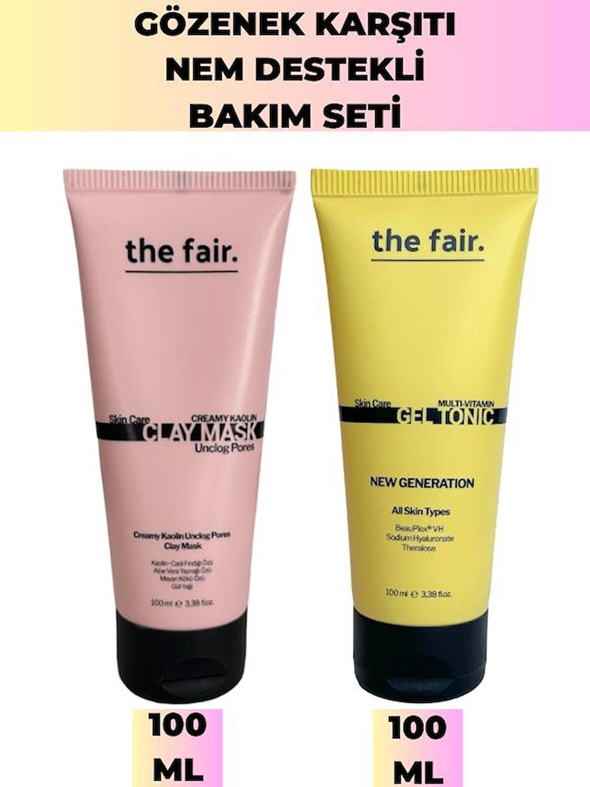 the fair. Gözenek Karşıtı Nem Destekli Bakım Seti Bakım Set Yüz Maskesi ve Jel Tonik