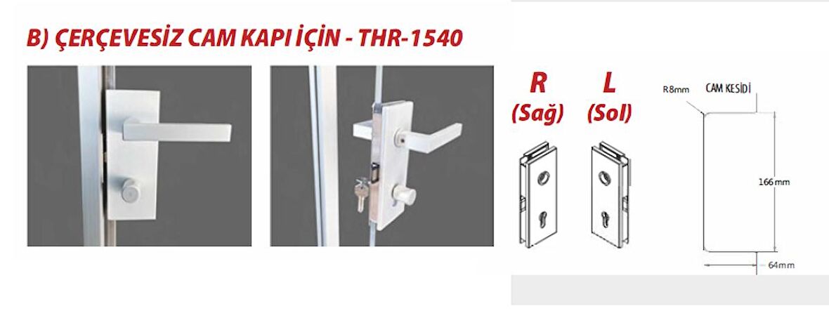 THOOR VEDGE CAM KAPI KİLİDİ - SOL