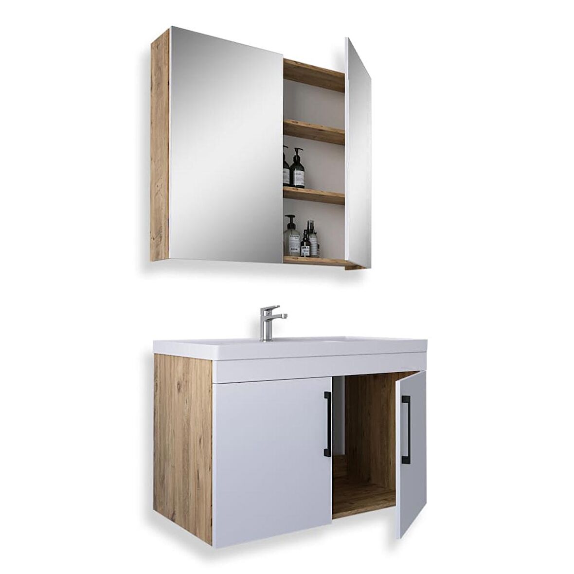 Teta Home Yalova 65 Cm Mdf Banyo Dolabı Seti