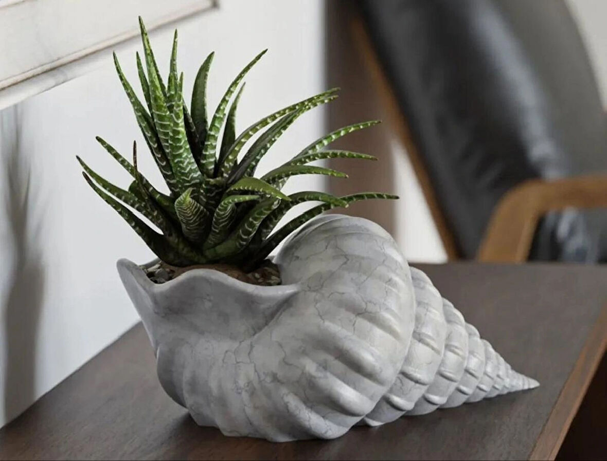 İSKANDİNAV DENİZ KABUĞU 3D MERMER DESENLİ VAZO