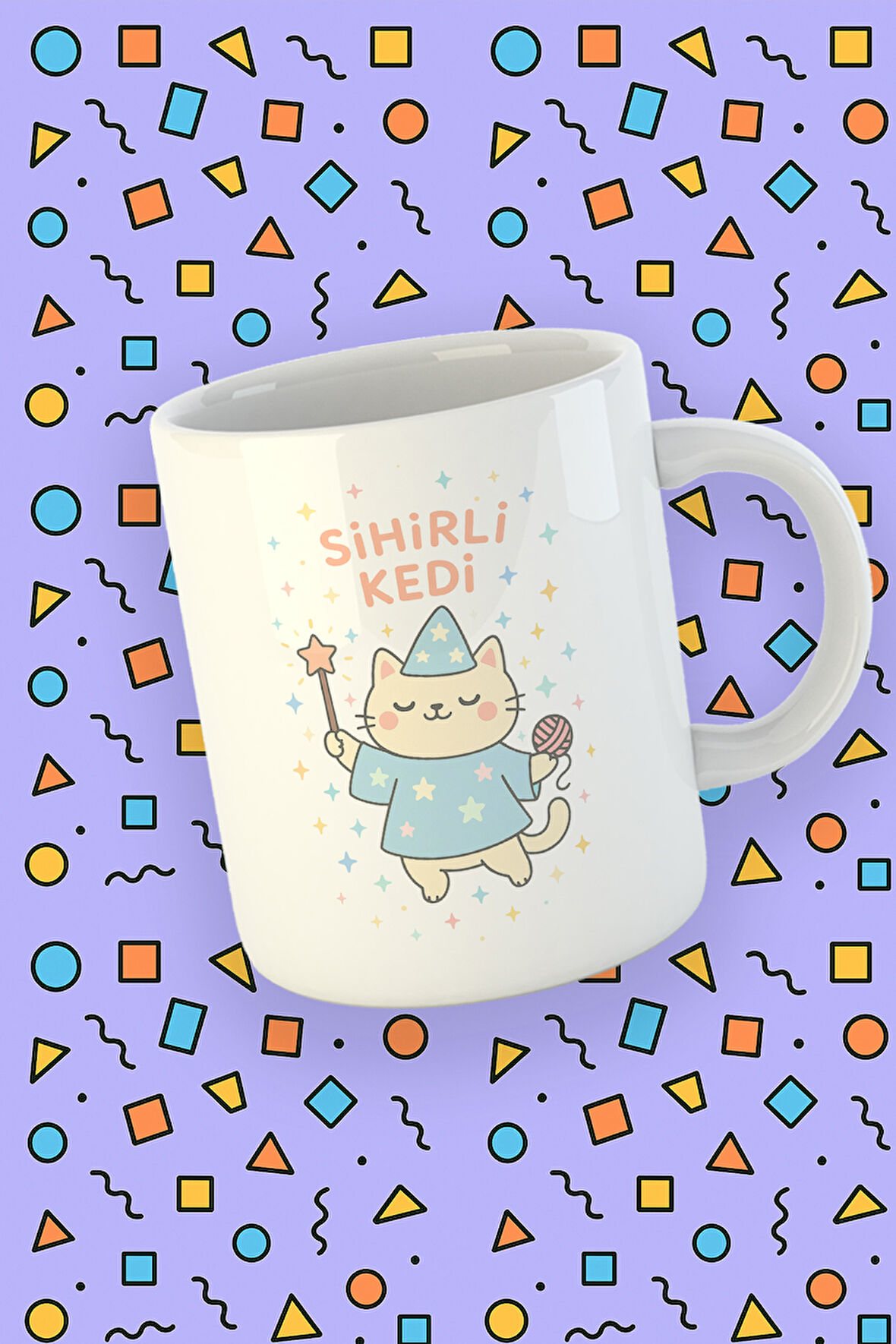 Blupiki Koleksiyonu Sihirli Kedi Temalı Sevimli Kupa