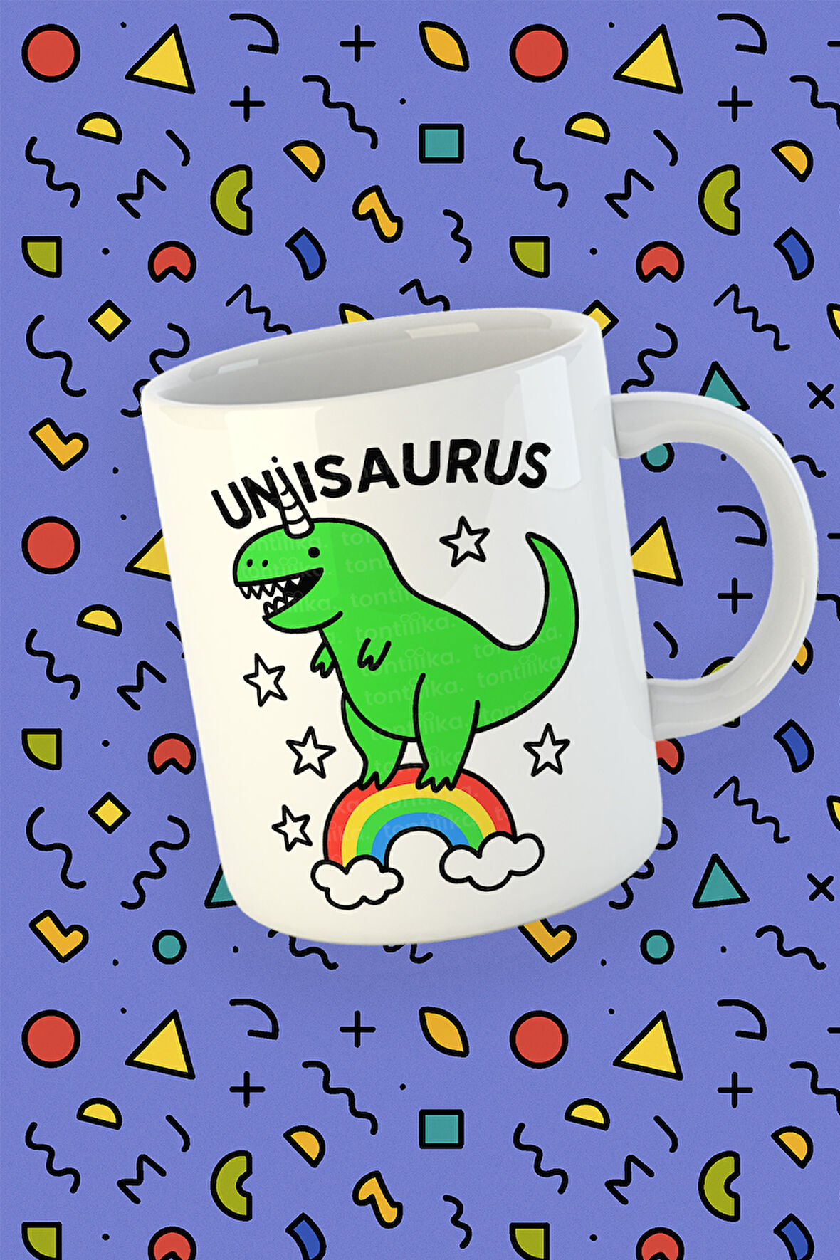 Blupiki Koleksiyonu Unisaurus Gökkuşağı Temalı Sevimli Dinozor Kupa
