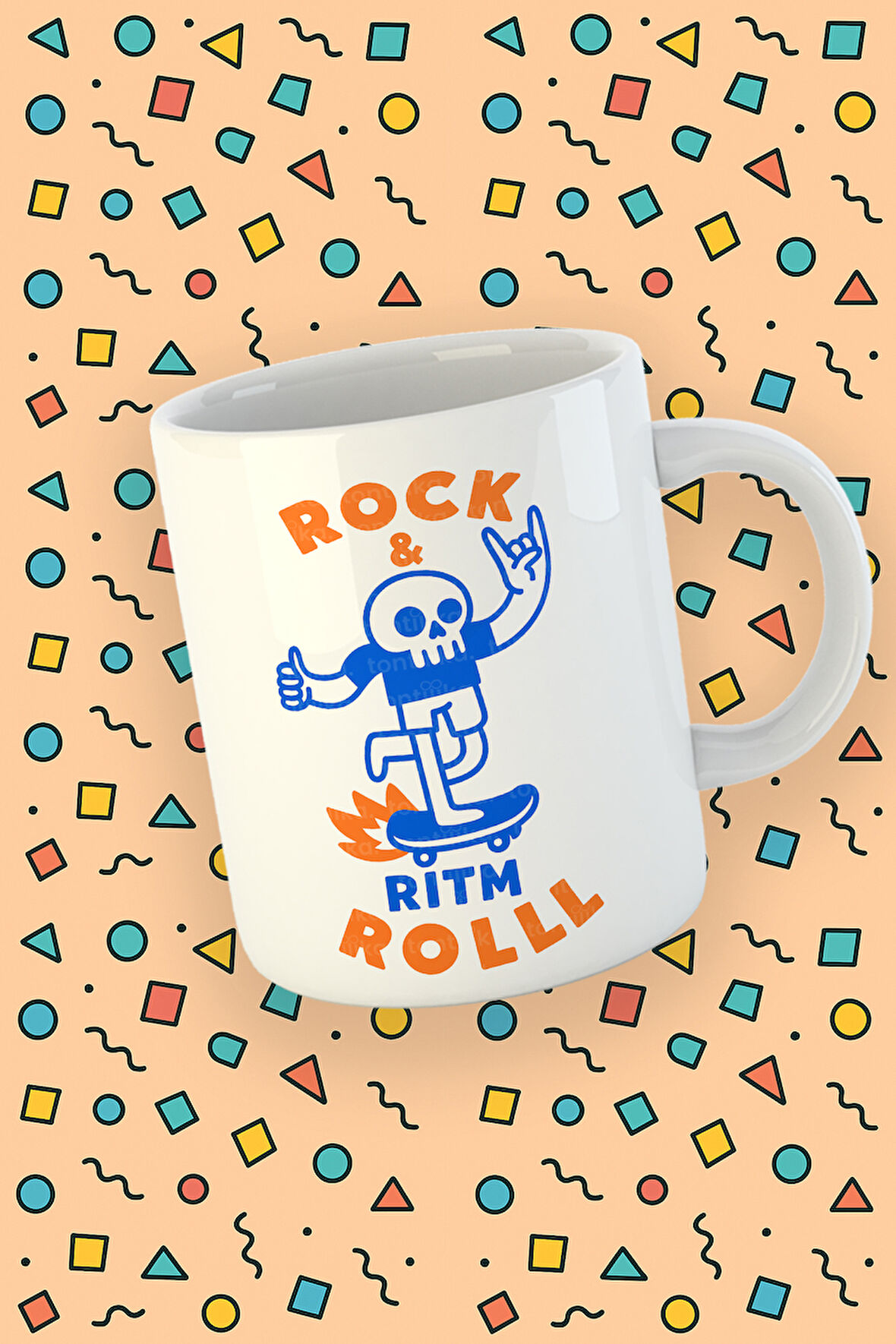 Blupiki Koleksiyonu Rock ve Ritm Roll Kaykaycı Kupa