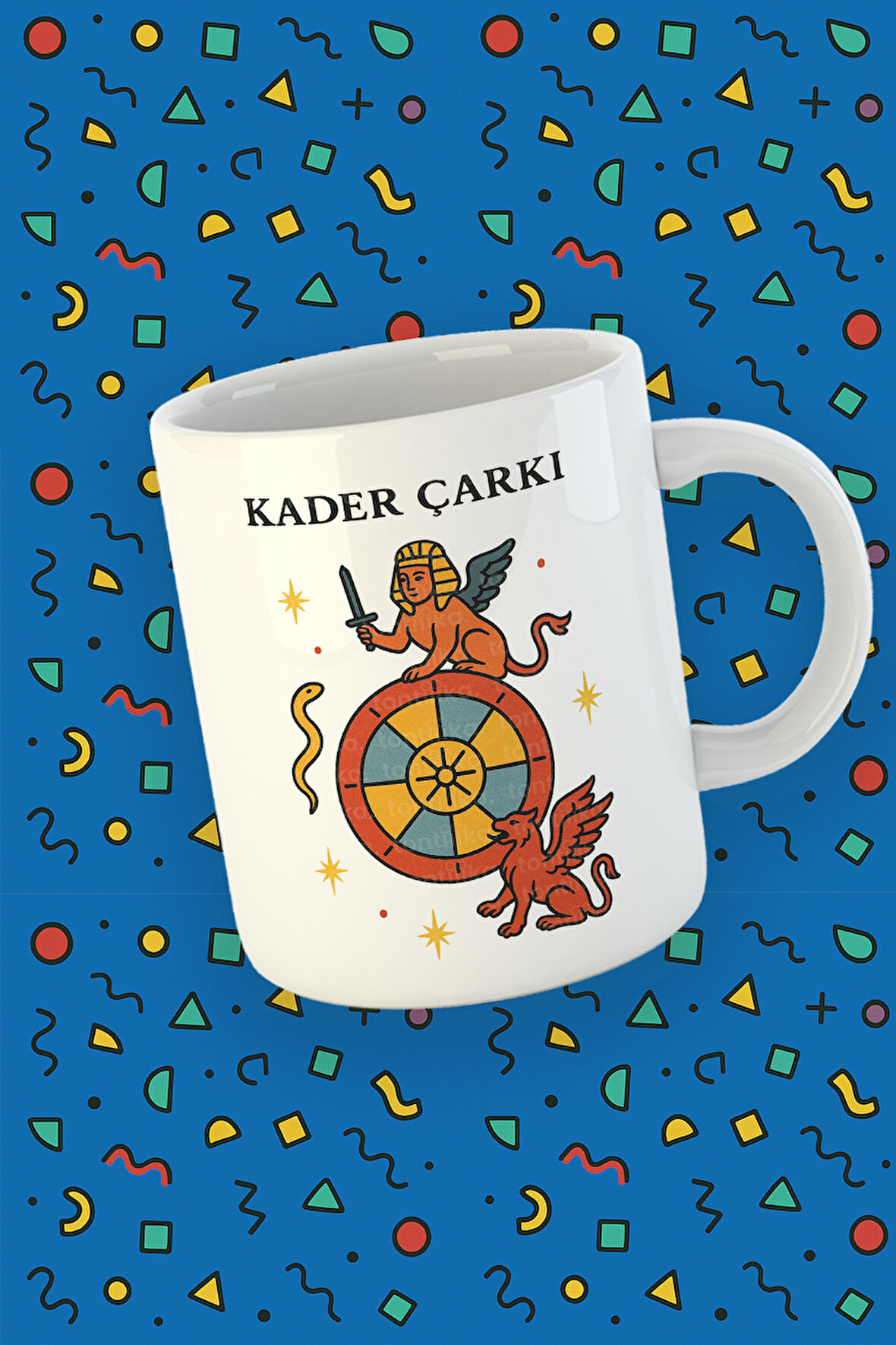 Kartura Koleksiyonu – Tarot Kader Çarkı Kartı Özel Tasarım Kupa Bardak