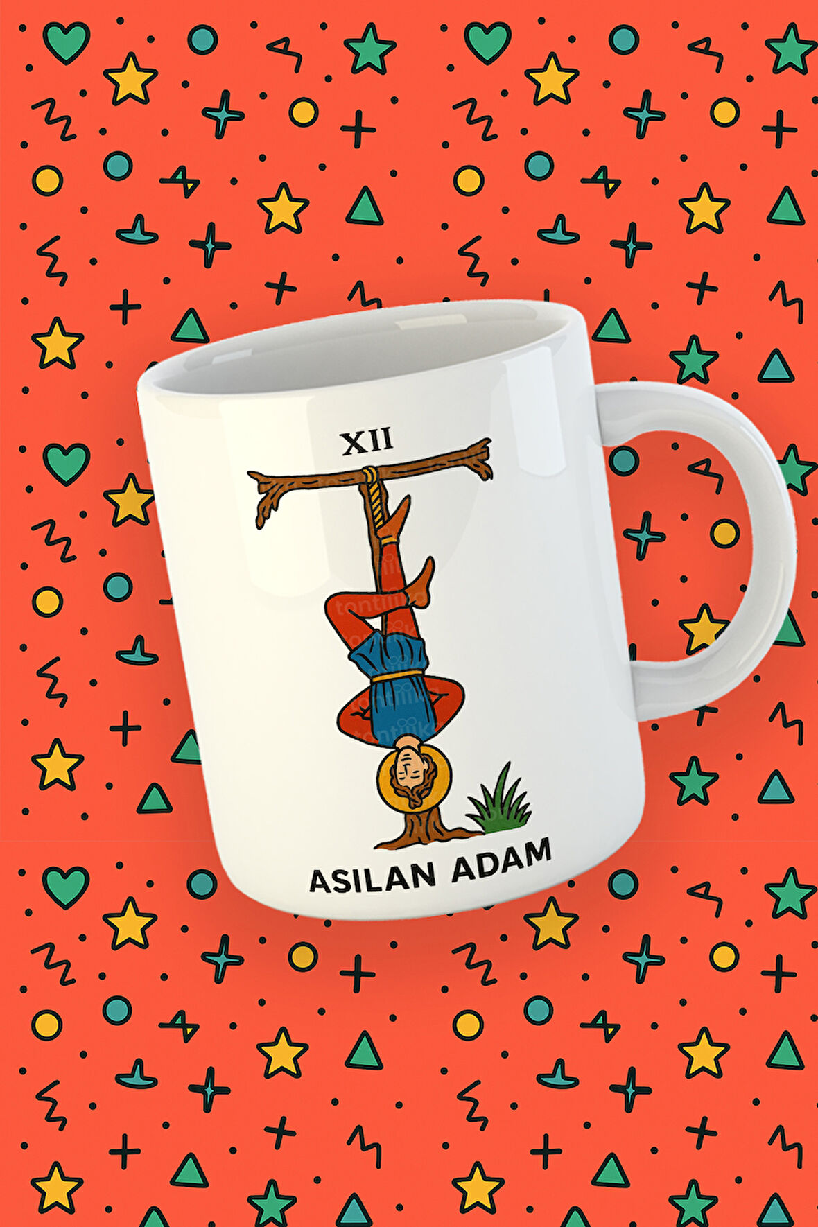 Kartura Koleksiyonu – Tarot Asılan Adam Kartı Özel Tasarım Kupa Bardak