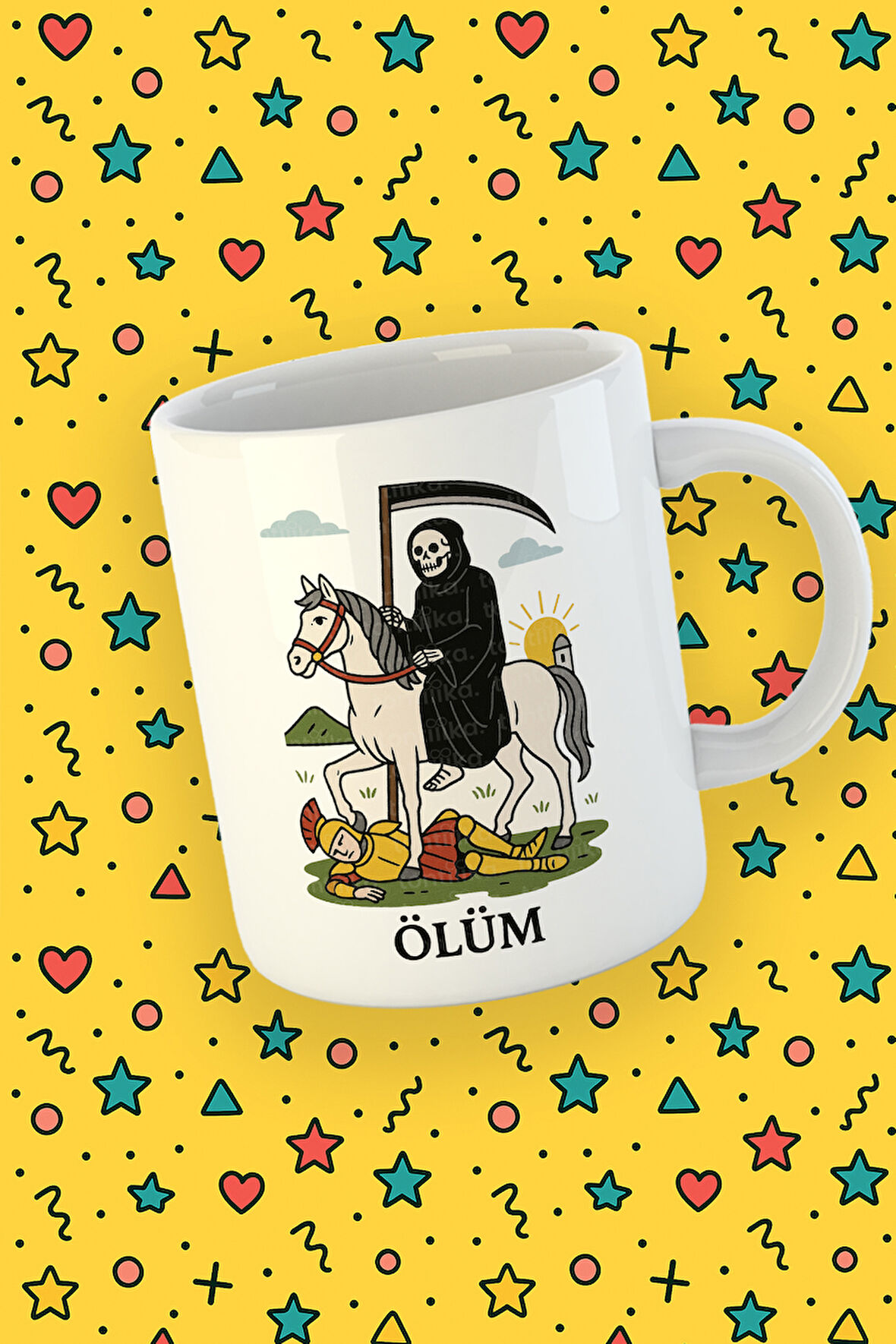 Kartura Koleksiyonu – Tarot Ölüm Kartı Özel Tasarım Kupa Bardak