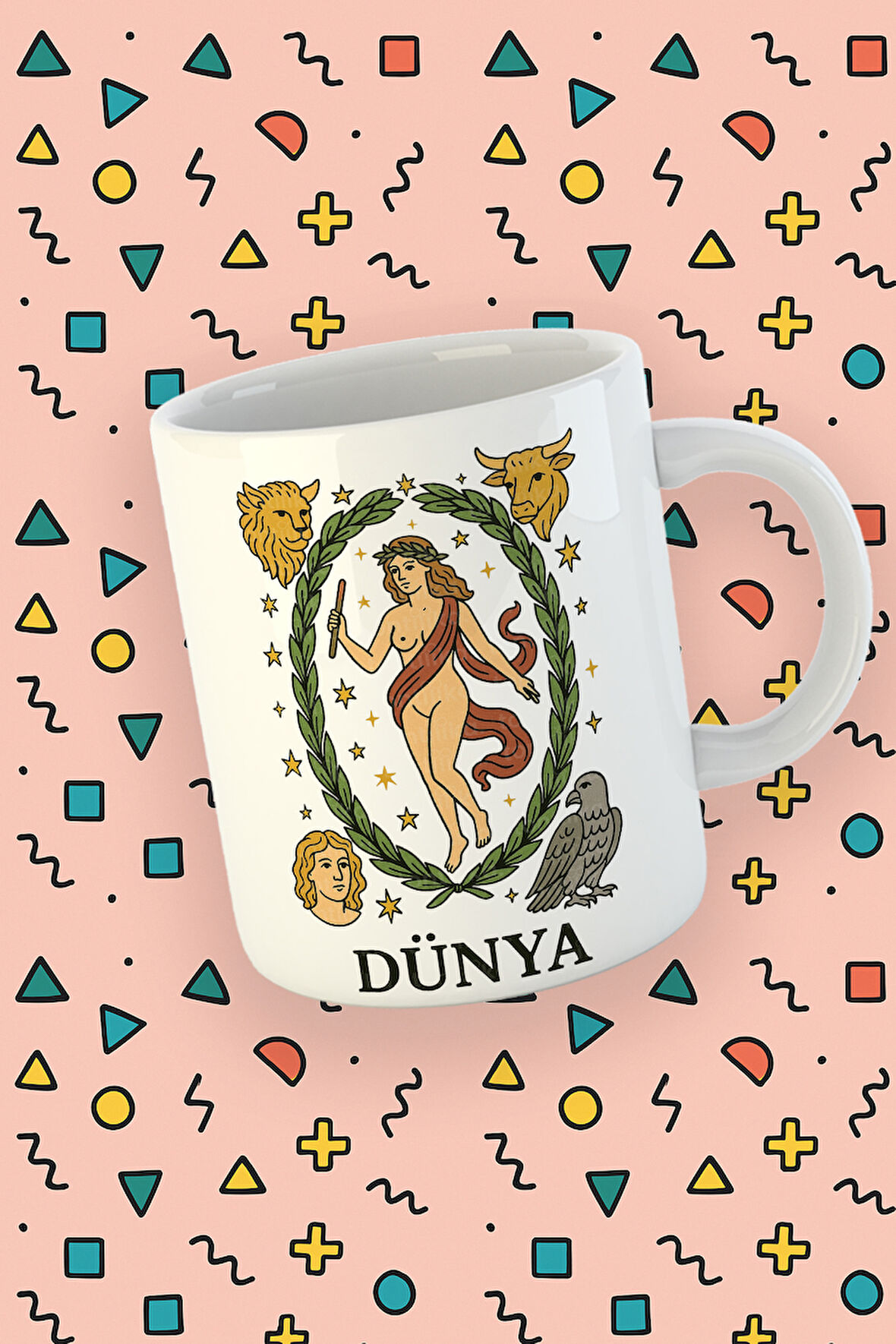 Kartura Koleksiyonu – Tarot Dünya Kartı Özel Tasarım Kupa Bardak