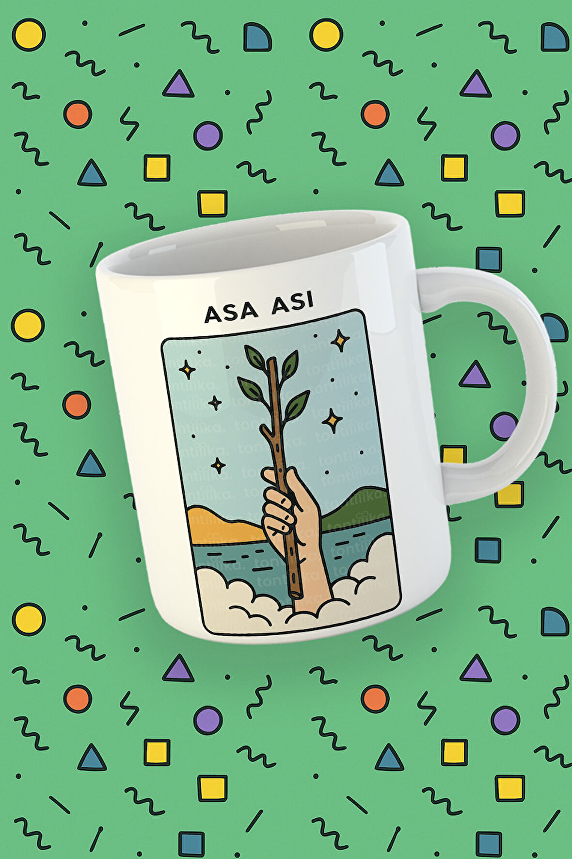 Kartura Koleksiyonu – Tarot Asa Ası Kartı Özel Tasarım Kupa Bardak